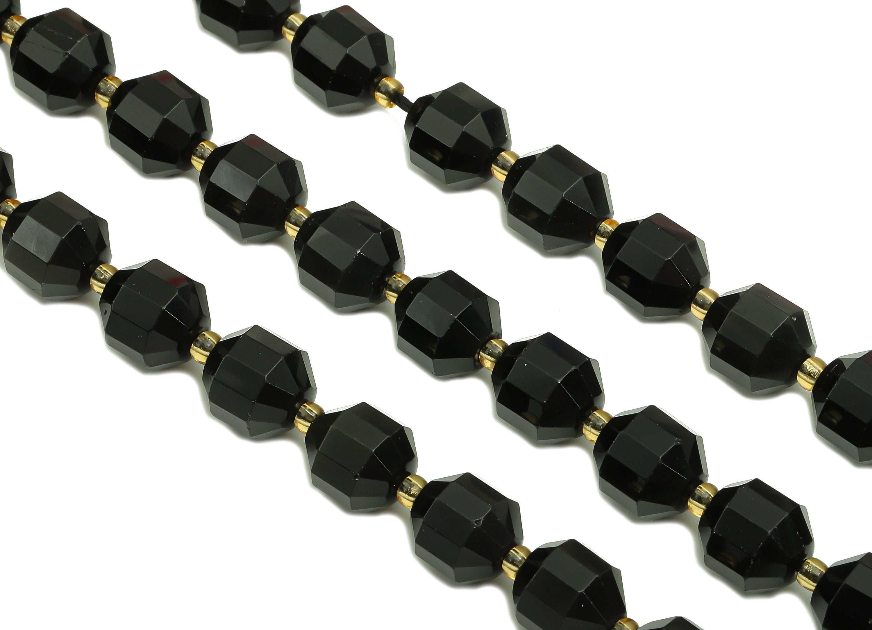 Faceted Round Gemstone Beads - 10mm Obsidian Huge Beads Round Crystal - 15.5&quot; /1 Strand - 10.3x8.6mm - Natural Stone Beads - NS1882 - DOMEDBAZAAR