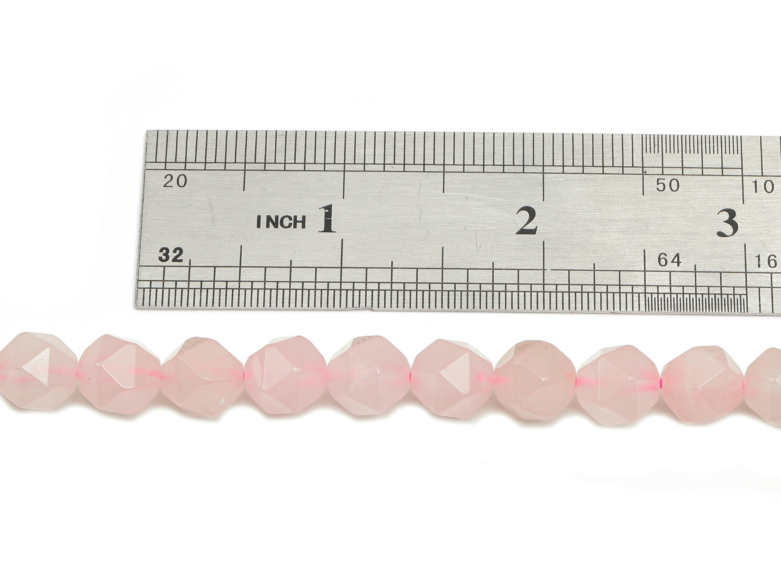 Faceted Hexagon Gemstone Beads - 8mm Rose Quartz Hexagon Beads Crystal - 15.5&quot; /1 Strand - 8.3x7.4mm - Natural Stone Beads - NS1885 - DOMEDBAZAAR