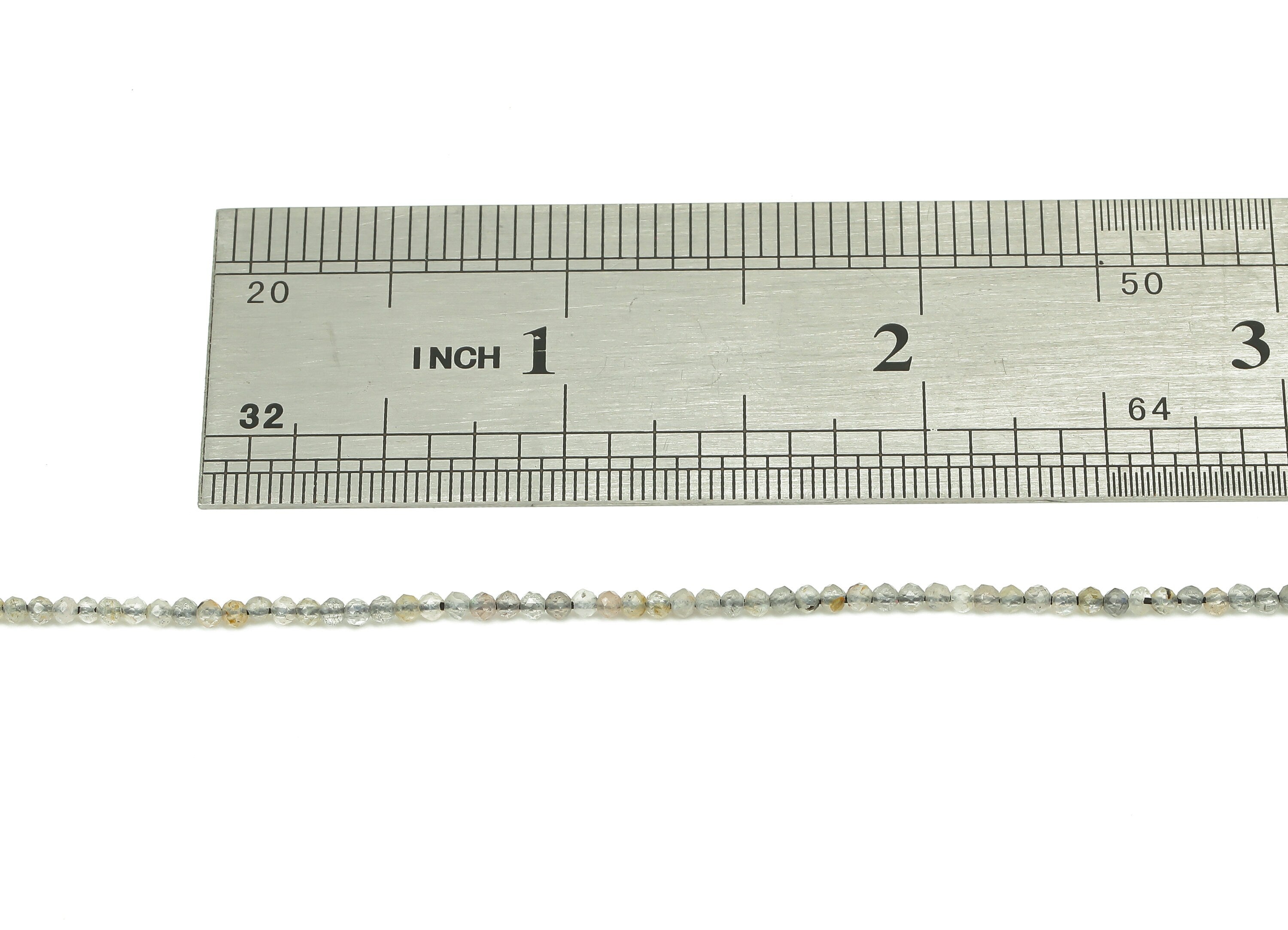 Labradorite Natural Stone Round Beads - 1 Strand 15.5inch - Faceted Gemstone Beads - Natural Stone Beads - 2.4mm - 1.9x1.9x1.9mm - NS1860 - DOMEDBAZAAR