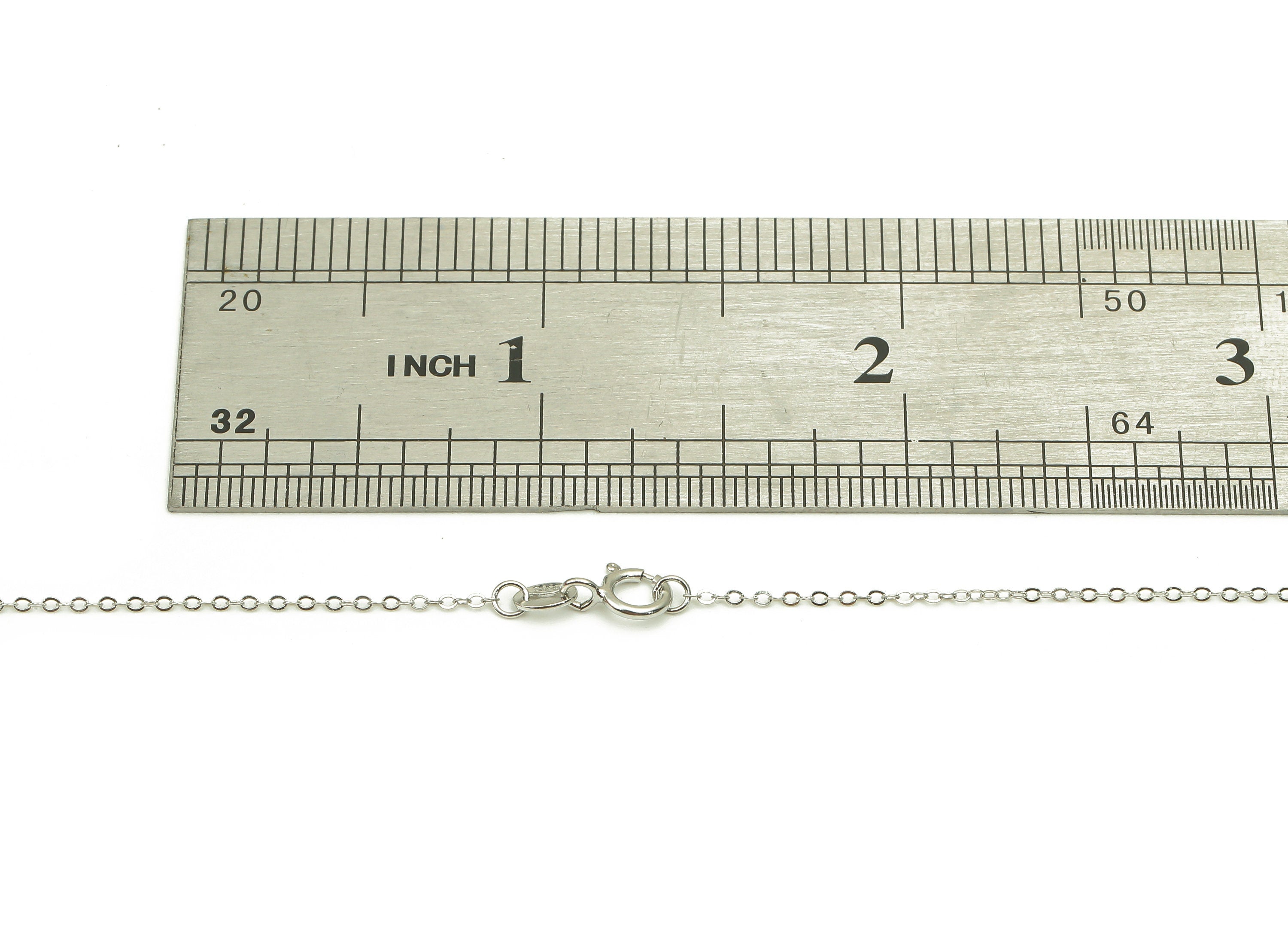 45cm Silver Cable Chain - Faceted Finish Chain - 925  Silver Chain - 925 Silver - For Necklace - 0.92x0.88x0.19mm - CC1221 - DOMEDBAZAAR