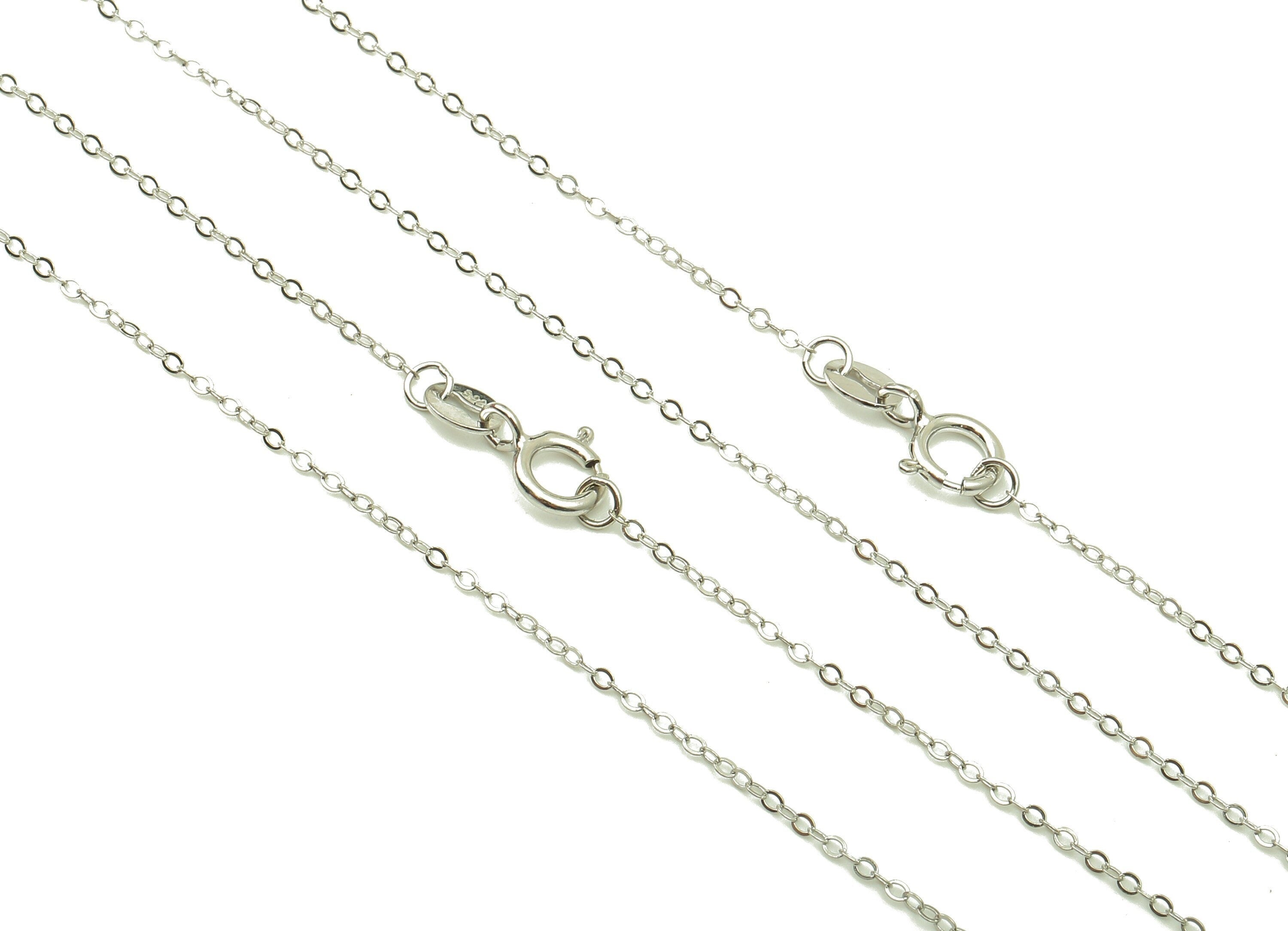 45cm Silver Cable Chain - Faceted Finish Chain - 925  Silver Chain - 925 Silver - For Necklace - 0.92x0.88x0.19mm - CC1221 - DOMEDBAZAAR