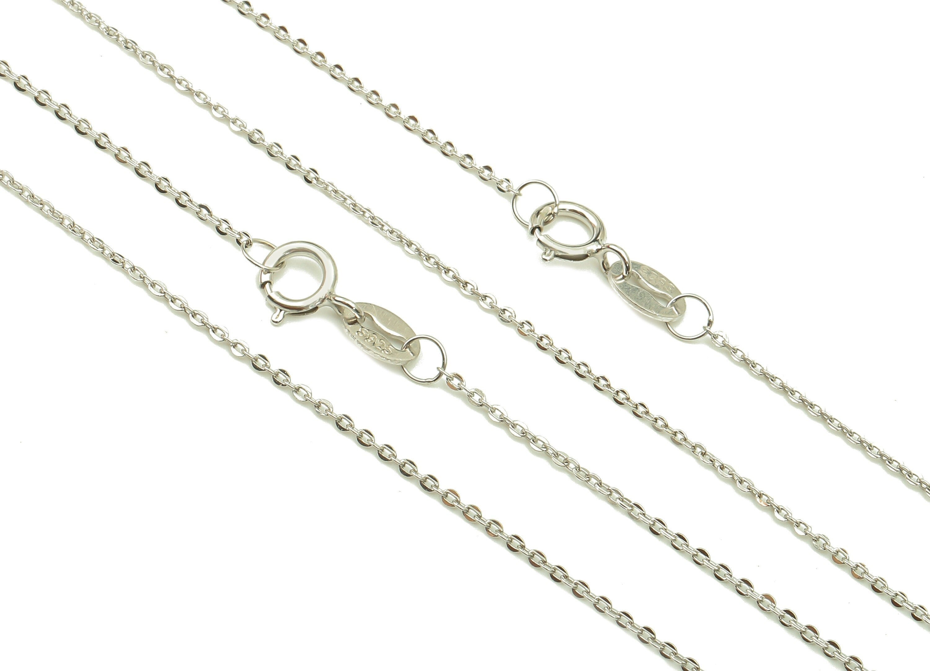 45cm Silver Cable Chain - Faceted Finish Chain - 925  Silver Chain - 925 Silver - For Necklace - 1.03x0.9x0.41mm - CC1222 - DOMEDBAZAAR