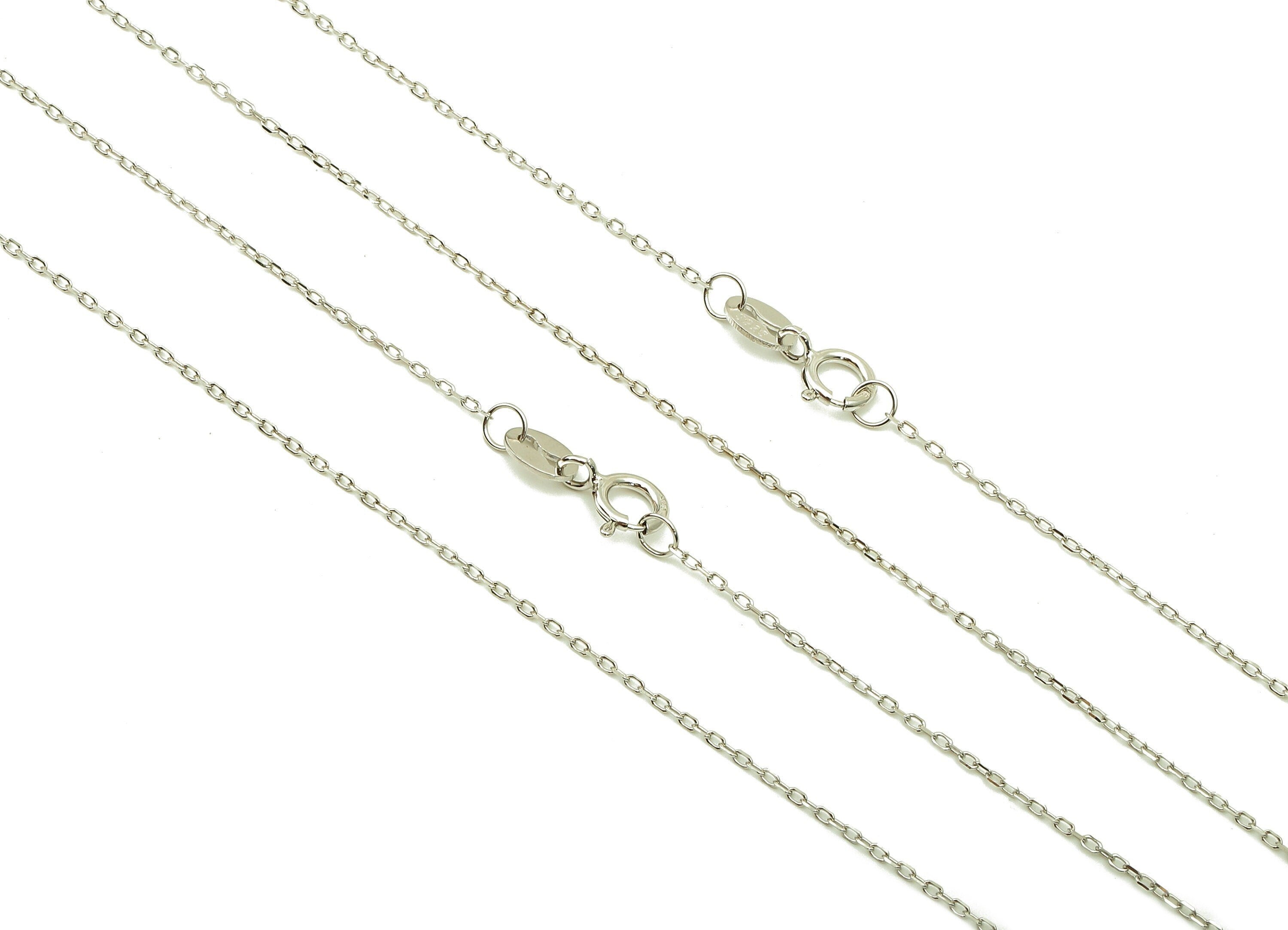 45cm Silver Cable Chain - Faceted Finish Chain - 925  Silver Chain - 925 Silver - For Necklace - 1.35x0.89x0.35mm - CC1224 - DOMEDBAZAAR