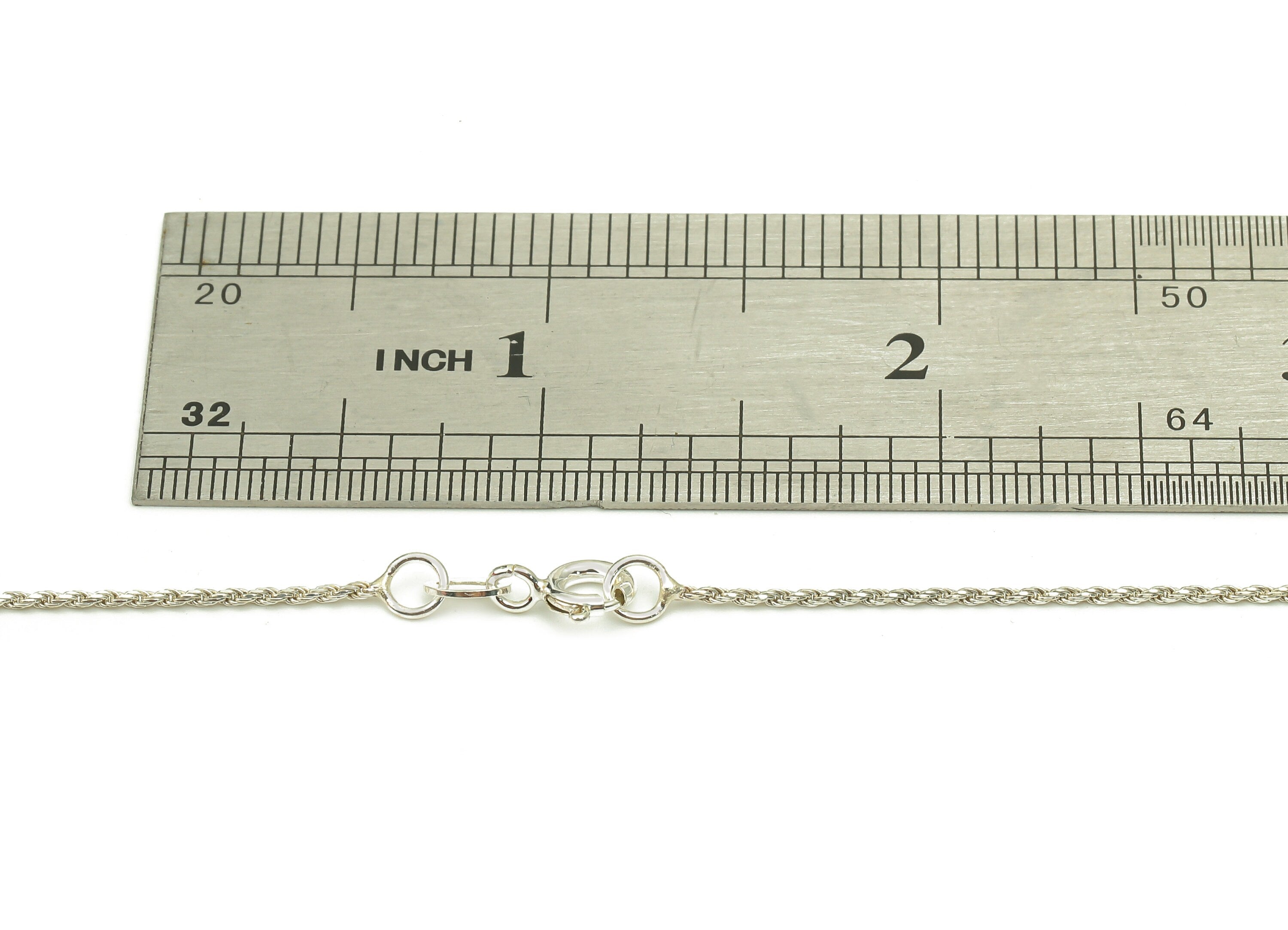 Silver Rope Chain - 45cm Finish Rope Chain - 925  Silver Chain - 925 Silver - For Necklace - 1x1mm - SI1016 - DOMEDBAZAAR