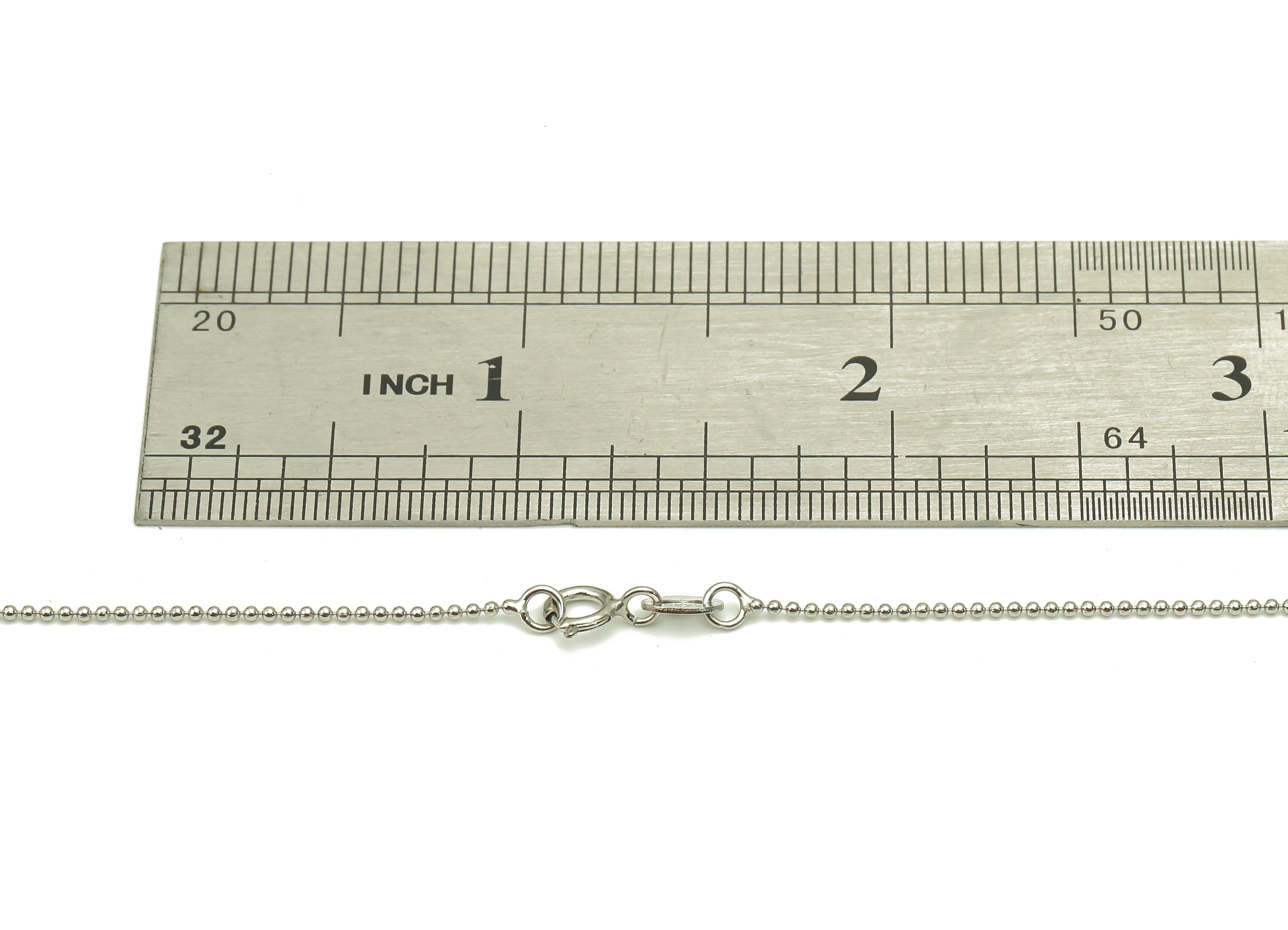 1mm Silver Ball Chain - 45cm Finish Ball Chain - 925  Silver Chain - 925 Silver - For Necklace - 1x1x1mm - SI1015 - DOMEDBAZAAR