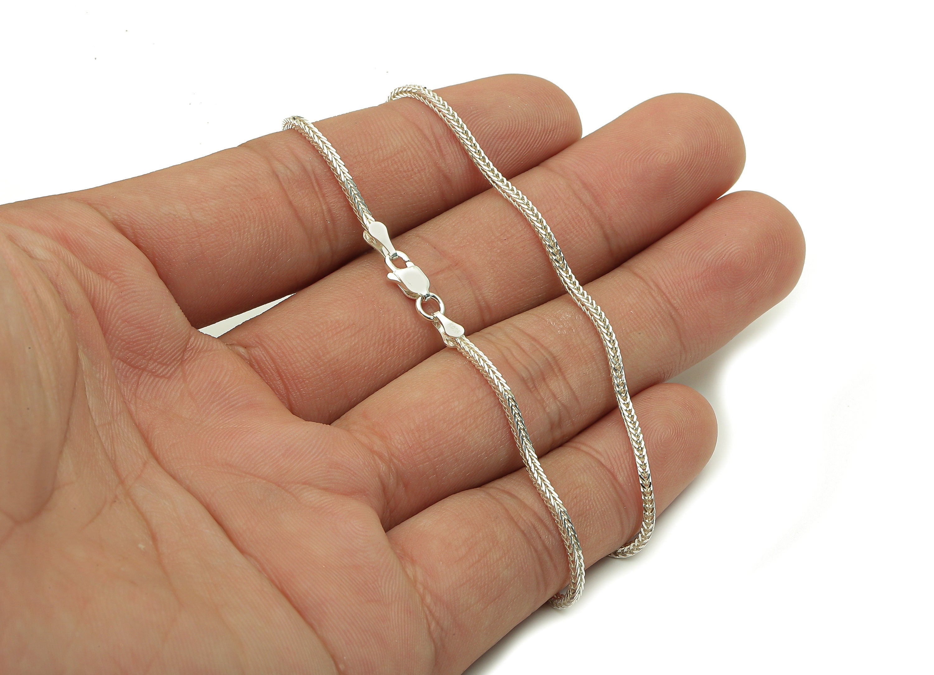 Silver Byzantine Cube Snake Chain - 45cm Finish Rope Spike Chain - 925  Silver Chain - 925 Silver - For Necklace - 4.3x1.3mm - SI1017 - DOMEDBAZAAR