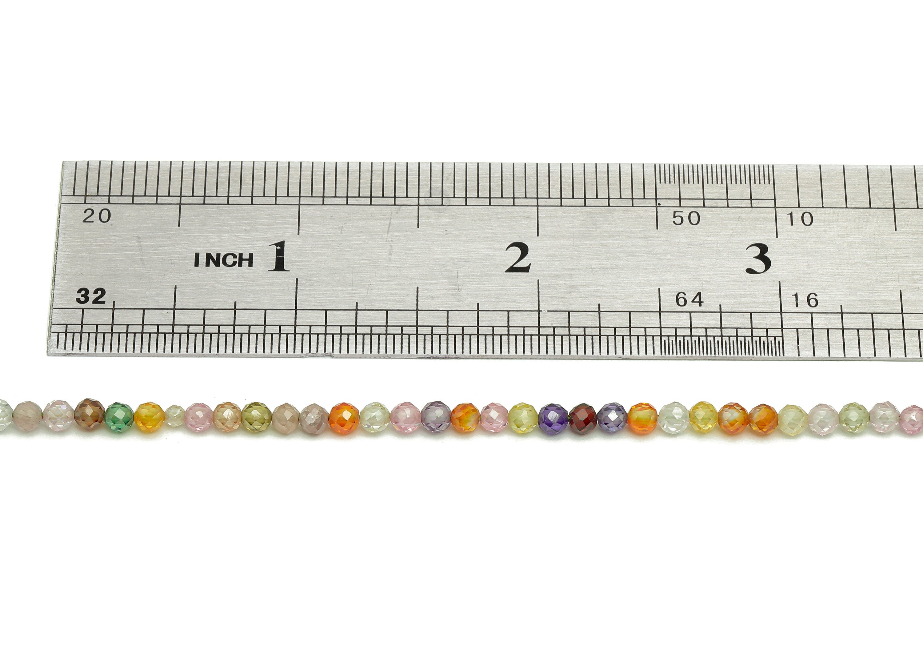 Mix Zircon Round Faceted Beads - Mix Zircon Beads - 15.5&quot; / 126pcs / 1 Strand - 3.1x3.1mm - Gemstone Beads - NS1018A - DOMEDBAZAAR