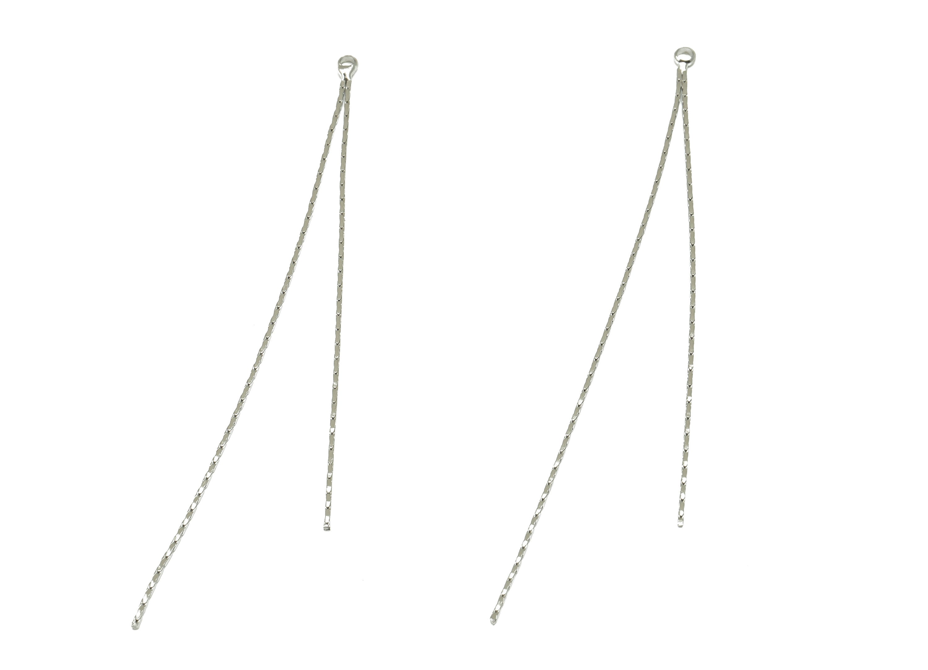 Brass Tassel Snake Chain Earring Charms - Brass Hanging Snake Chain Earring - 18k Real Gold Plating Brass - 77.47x2.39mx1.05mm - RGP2293S - DOMEDBAZAAR
