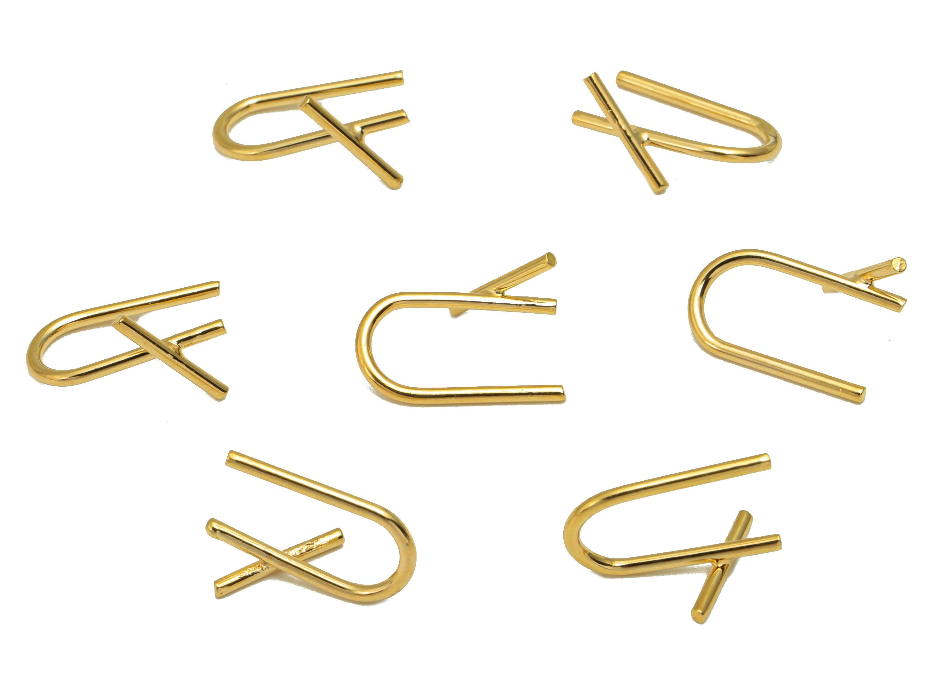 Brass Ear Cuff - Mini Earring Cuff - Gold U Ear Cuff - Wire Ear Cuff - 18K Gold Plated Brass -12.45x7.82x2.53mm- RGP6707G - DOMEDBAZAAR