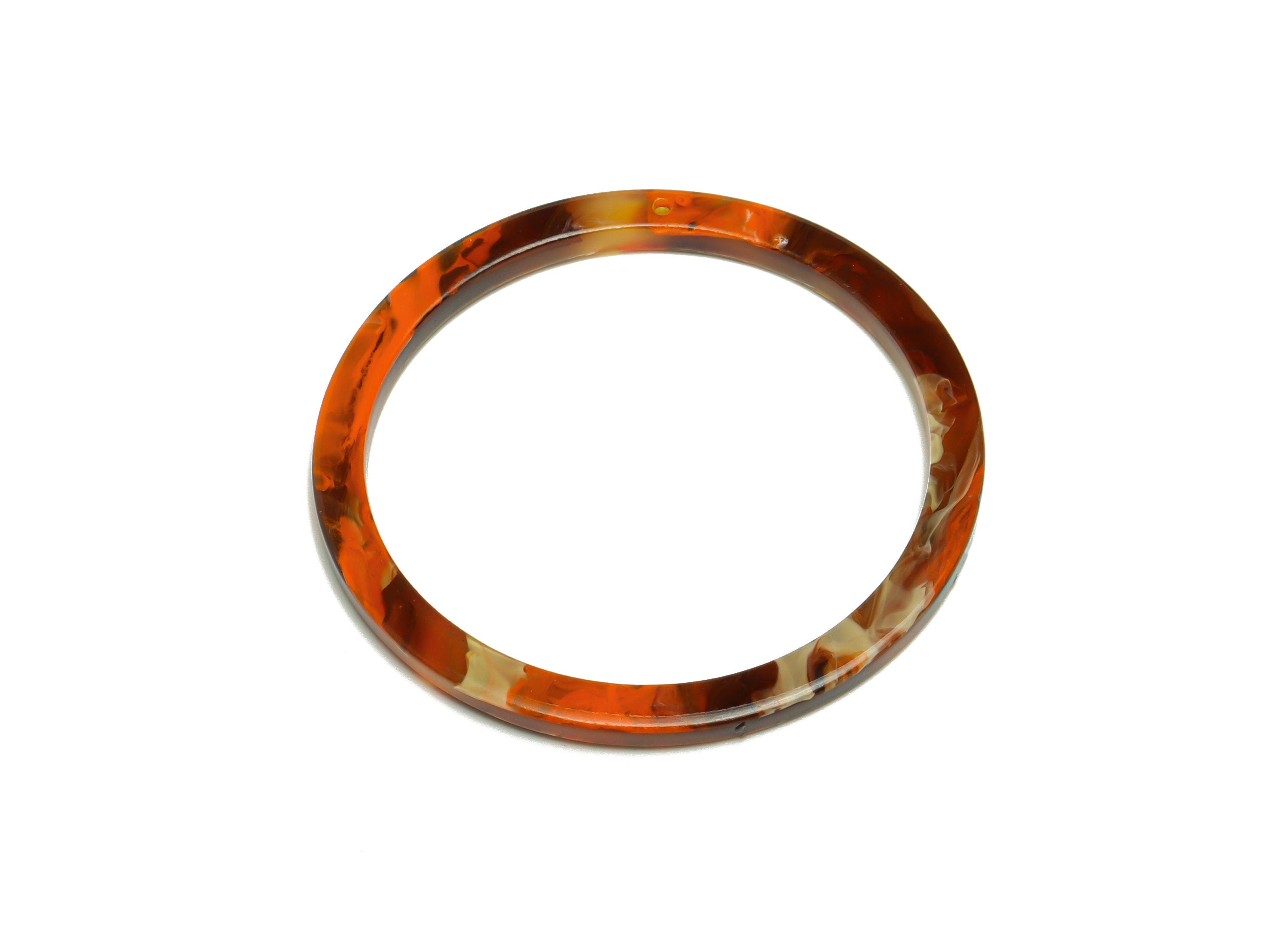 Acrylic Hoop Earrings Charms - Circle Pendant - Rainbow Earring Findings - Jewelry Supplies - Color Code:A937 - 44x44.3x2mm -AC2620-A937 - DOMEDBAZAAR