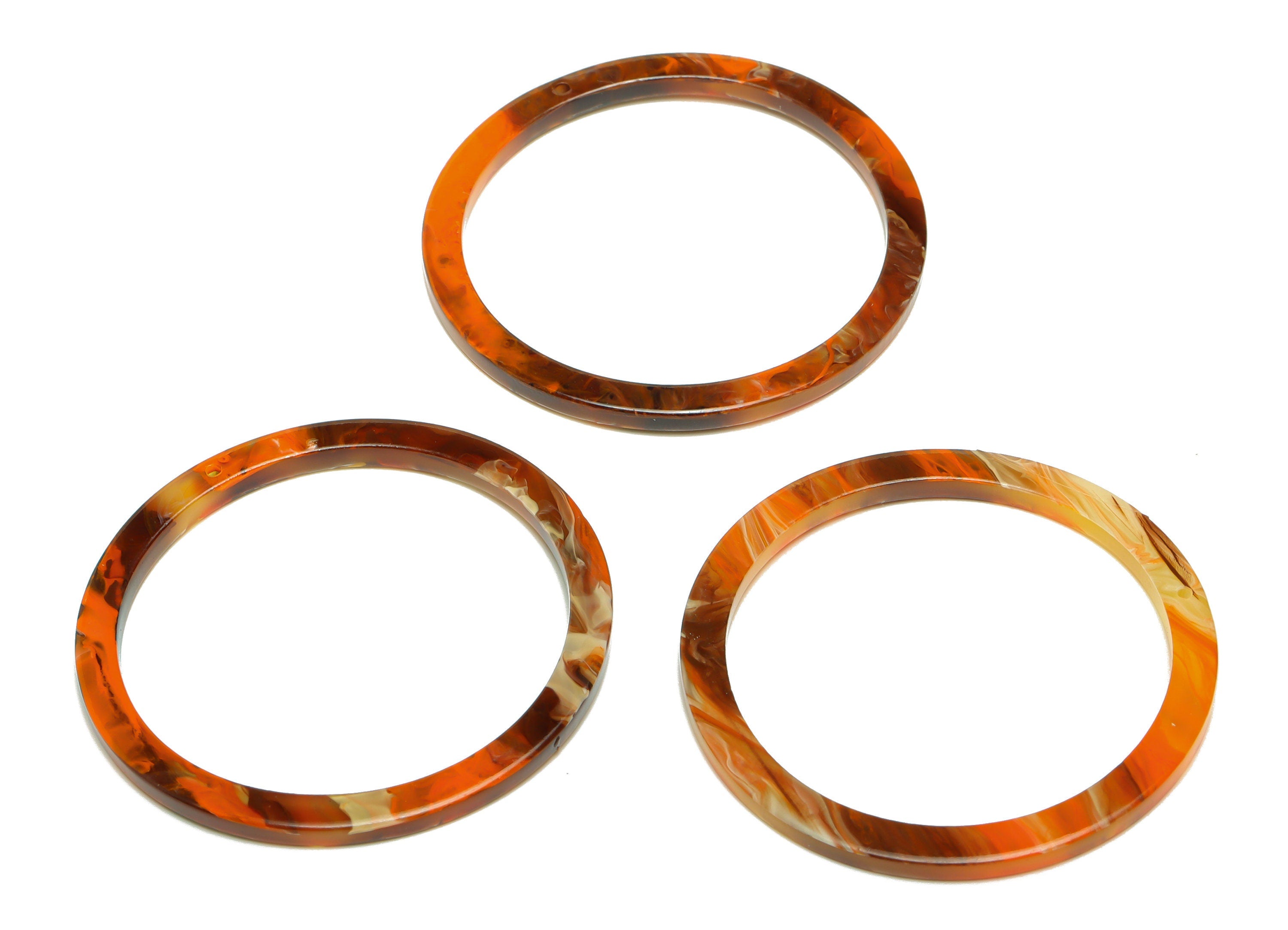 Acrylic Hoop Earrings Charms - Circle Pendant - Rainbow Earring Findings - Jewelry Supplies - Color Code:A937 - 44x44.3x2mm -AC2620-A937 - DOMEDBAZAAR