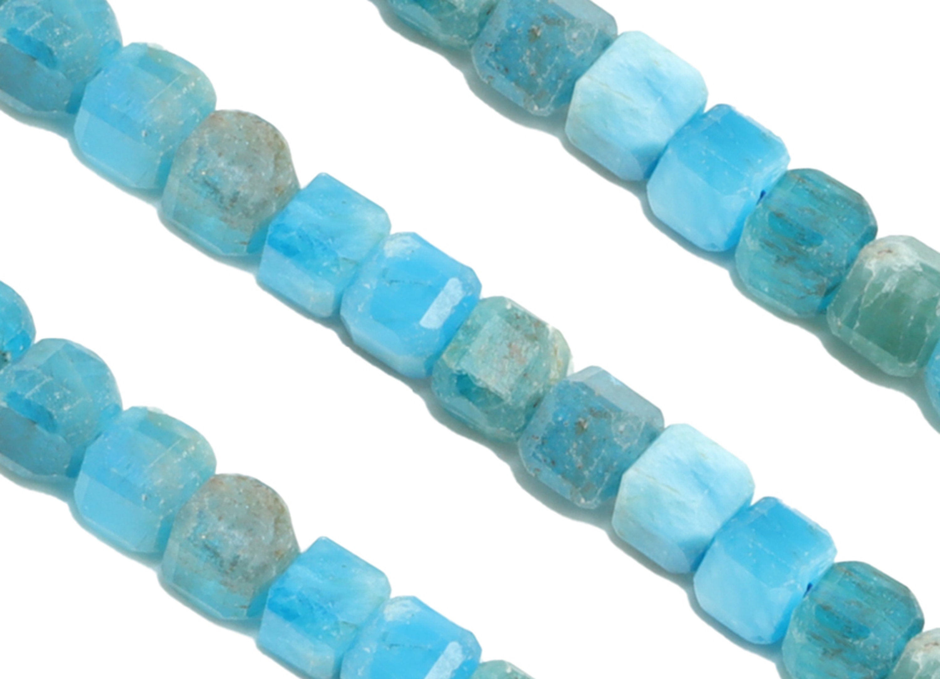 Blue Apatite Cube Beads - Natural Stone Crystal - Blue Appetite Gemstone Beads - 15.5 &quot; / 1 Strand Cube Beads 3 mm - Stone Beads - NS2035 - DOMEDBAZAAR