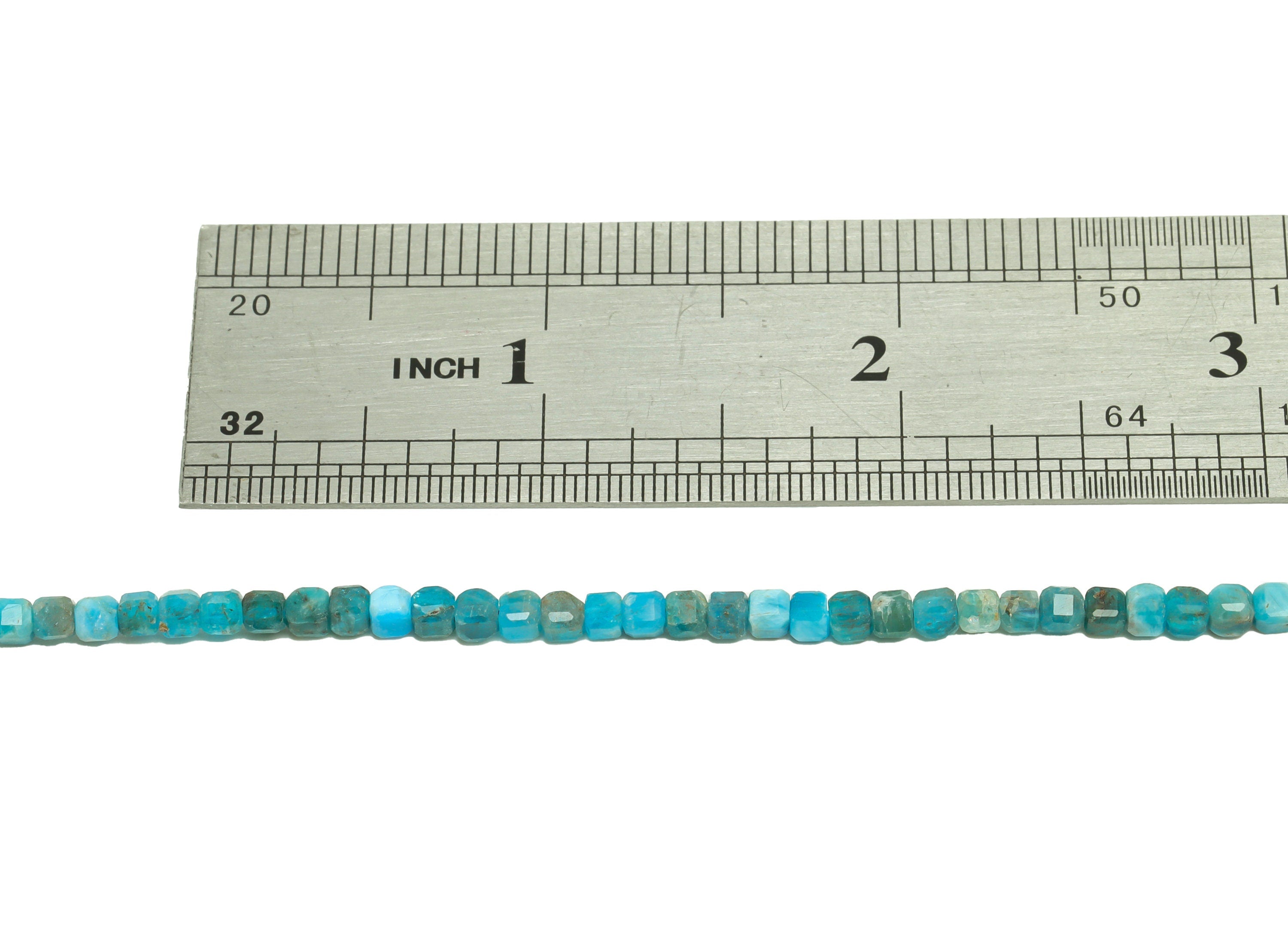 Blue Apatite Cube Beads - Natural Stone Crystal - Blue Appetite Gemstone Beads - 15.5 &quot; / 1 Strand Cube Beads 3 mm - Stone Beads - NS2035 - DOMEDBAZAAR