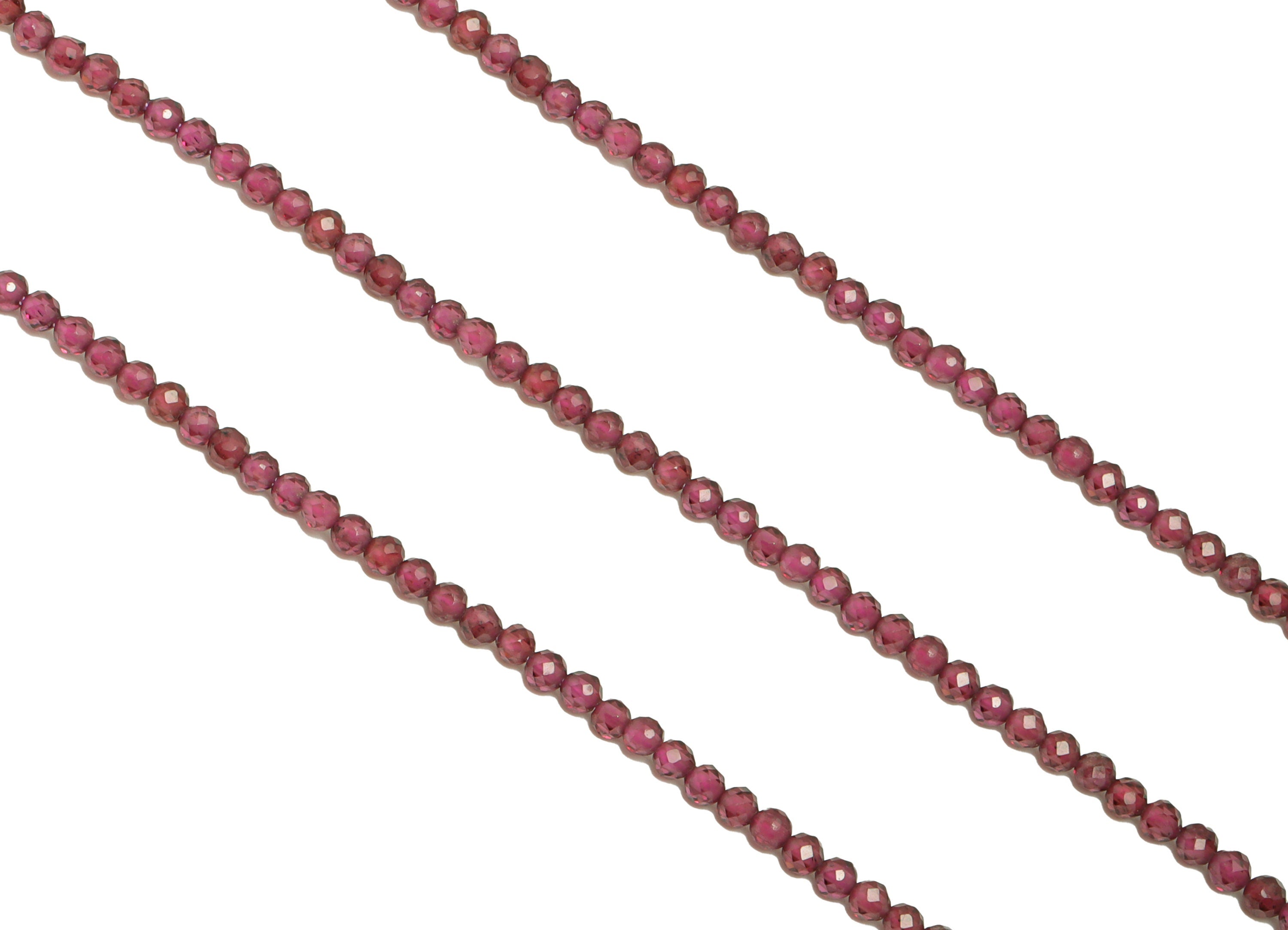 2.5mm Garnet Round Beads - Gemstone Purple Garnet Beads - 15.5 &quot;/ Strand Faceted Round Beads 2.5 mm - Natural Stone Crystal - NS2039 - DOMEDBAZAAR