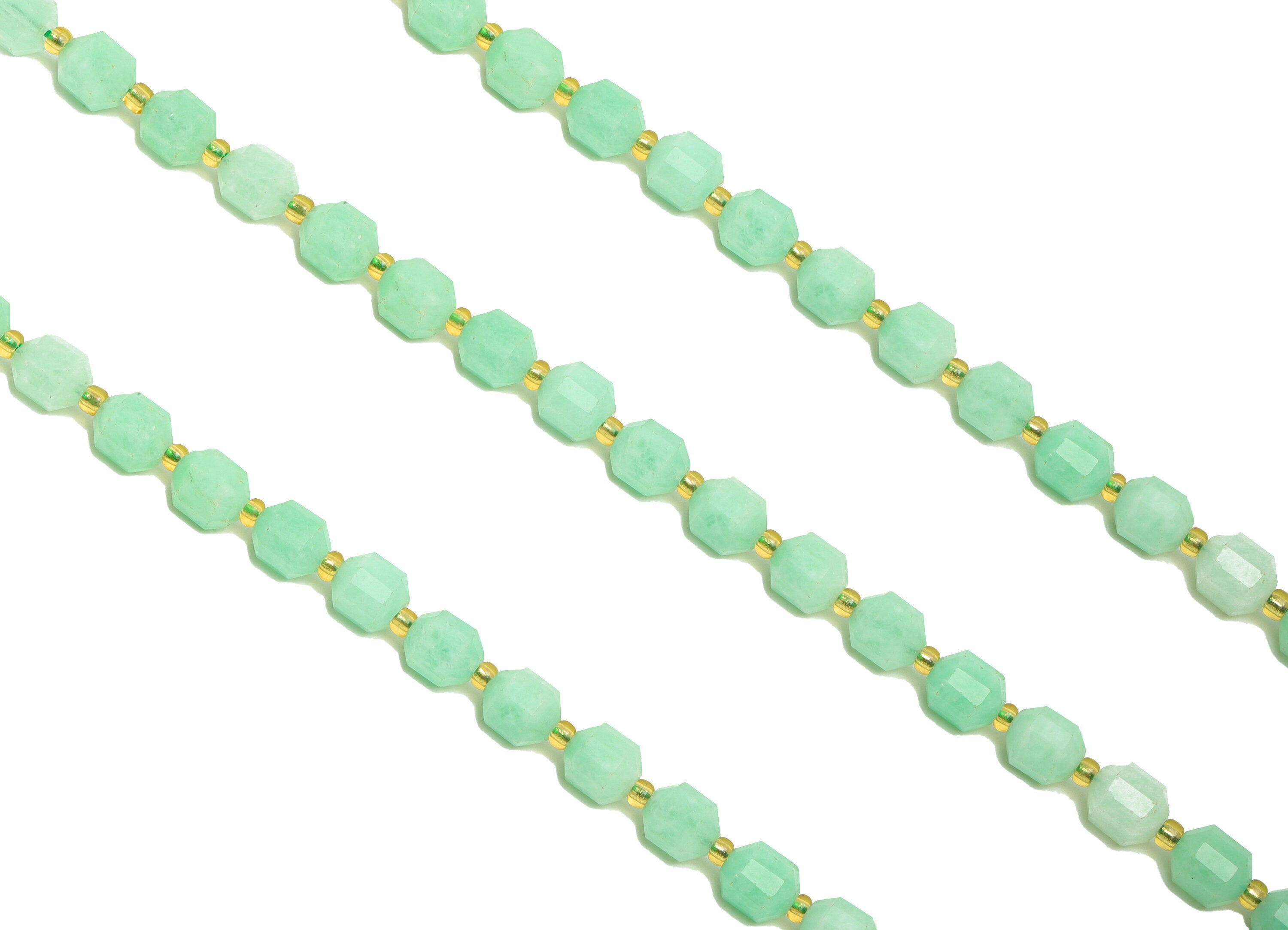 Green Quartz Oval Beads - 15.5 &quot;/ Strand Faceted Oval Beads 7 mm -Gemstone Natural Stone Beads - Bicone Natural Stone Crystal - NS2088 - DOMEDBAZAAR