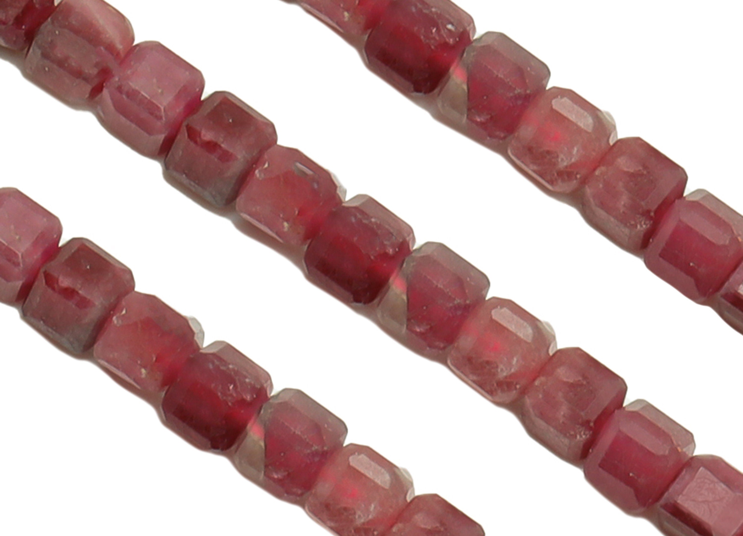 3mm Tourmaline Cube Beads - Natural Stone Crystal - Gemstone Purple Tourmaline Bead - 15.5 &quot;/ Strand Faceted Cube Beads - Stone Bead -NS2032 - DOMEDBAZAAR