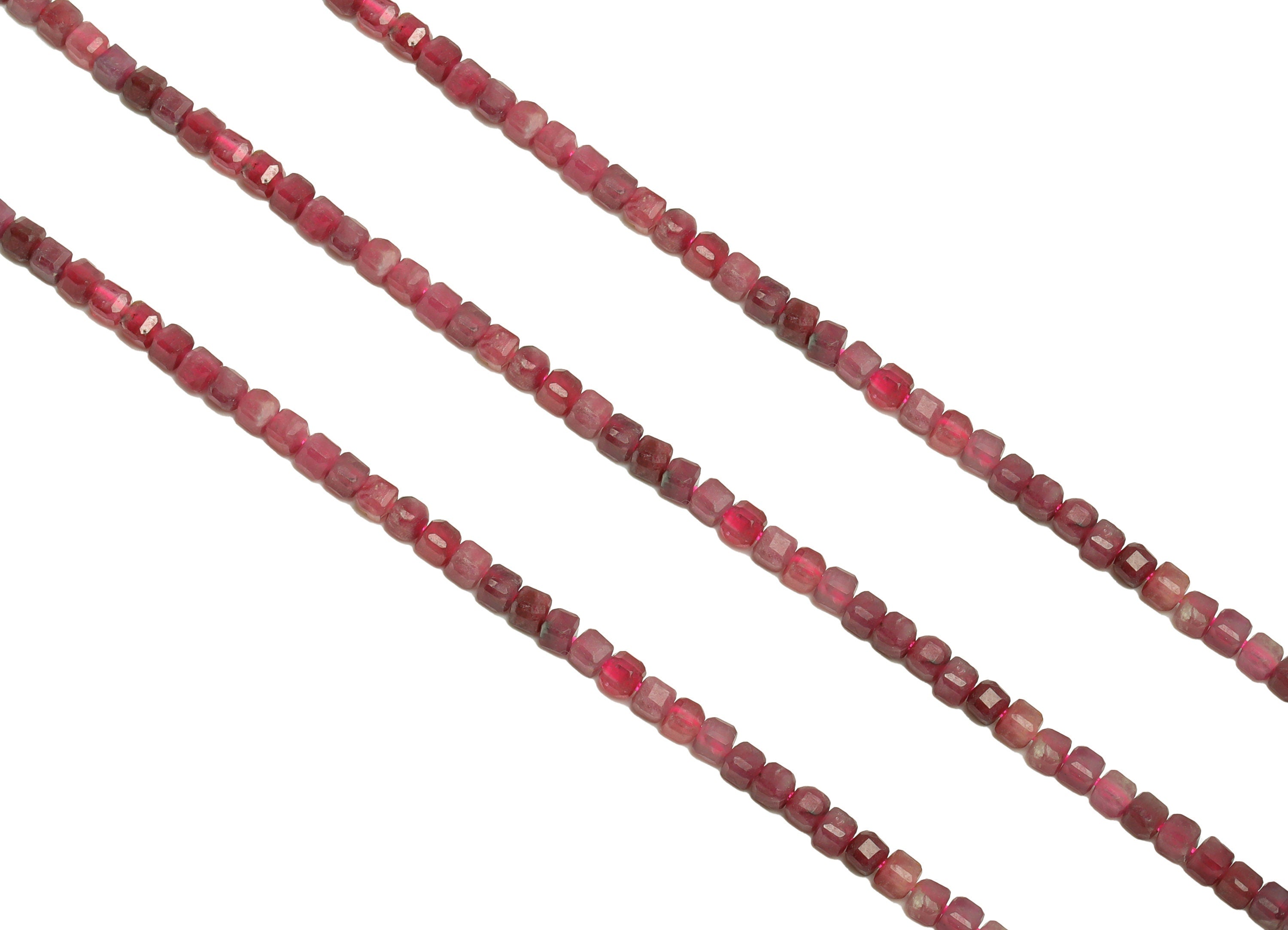 2.5mm Ruby Cube Beads - Stone Crystal - Gemstone Purple Ruby Beads - 15.5 &quot;/ Strand Faceted Cube Beads - Natural Stone Beads - NS2078 - DOMEDBAZAAR