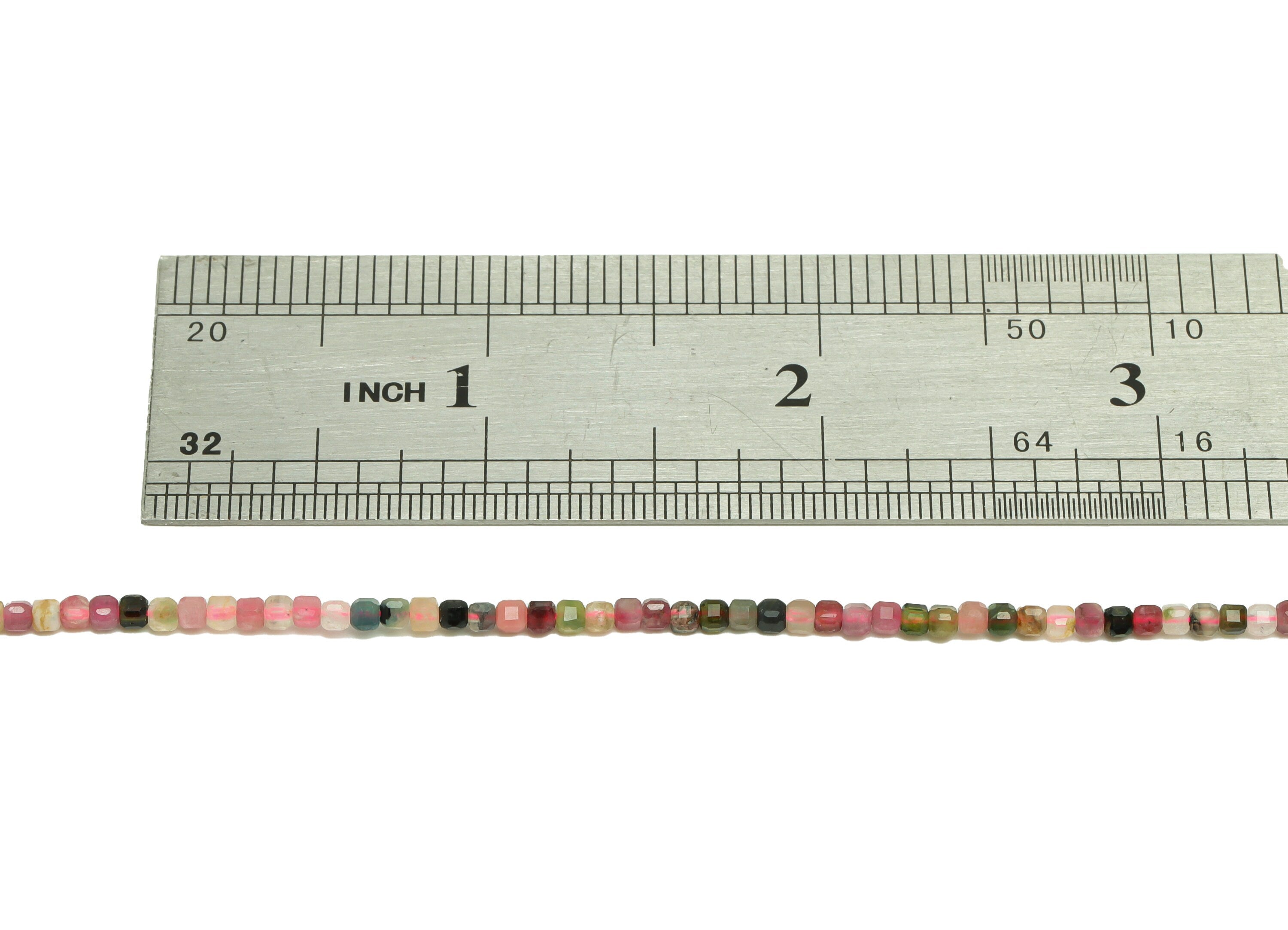 2.5mm Tourmaline Cube Beads - Natural Stone Crystal - Gemstone Tourmaline Beads - 15.5 &quot;/ Strand Faceted Round Beads - Stone Beads - NS2079 - DOMEDBAZAAR