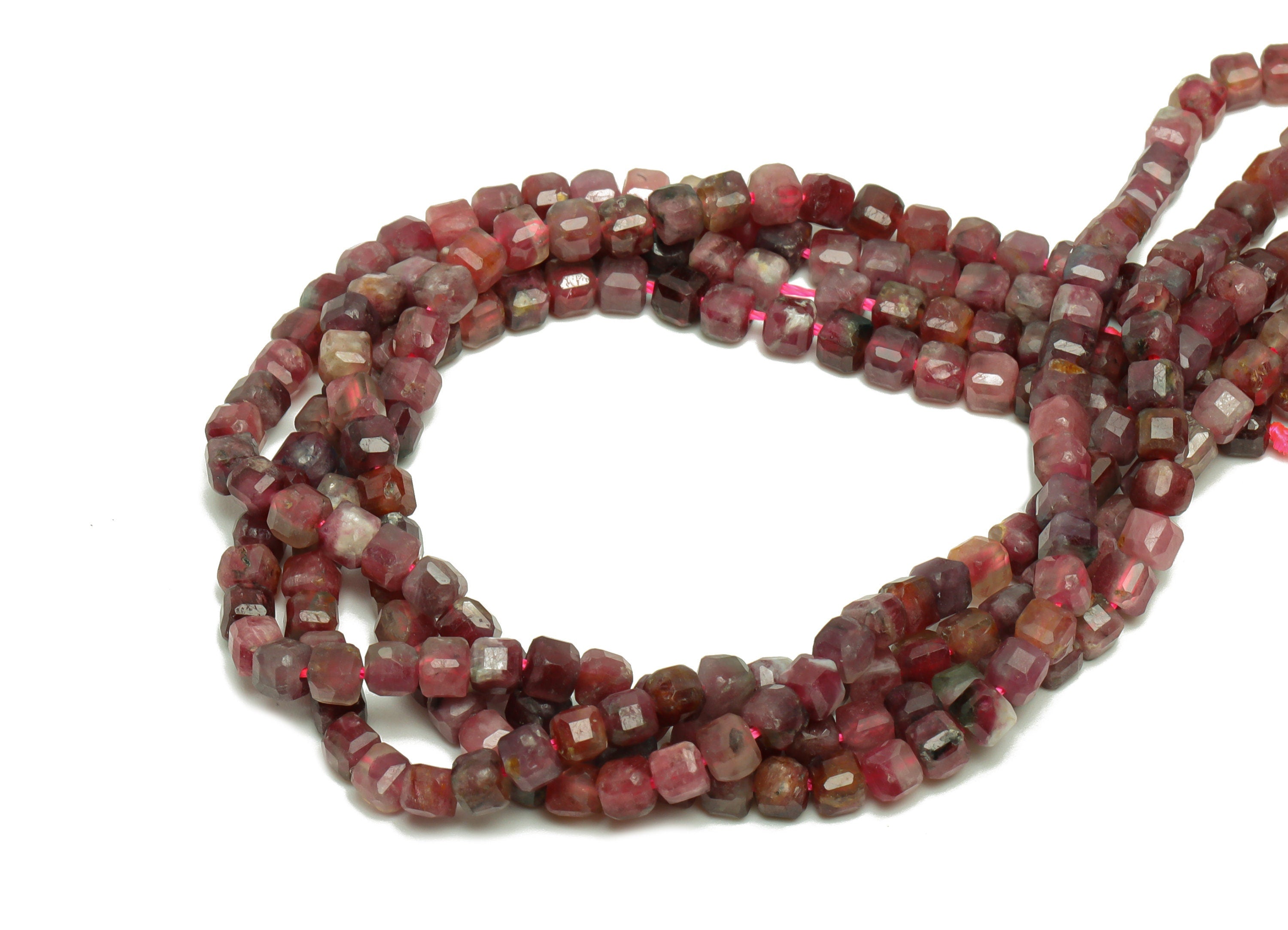3.5mm Tourmaline Cube Beads - Natural Stone Crystal - Gemstone Tourmaline Beads - 15.5 &quot;/ Strand Faceted Cube Beads - Stone Beads - NS2068 - DOMEDBAZAAR