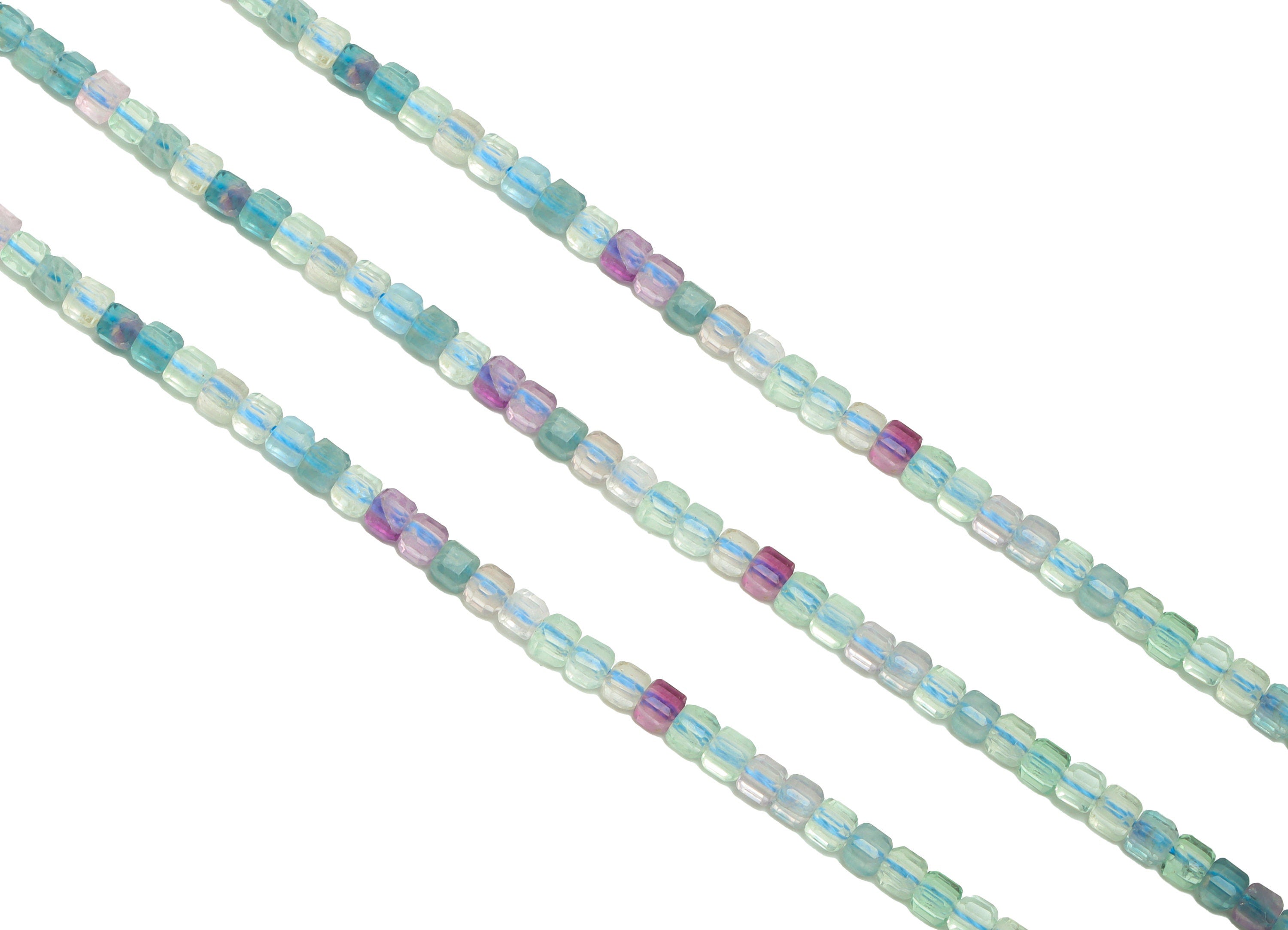 3mm Fluorite Cube Beads - Stone Crystal - Gemstone Blue Fluorite Beads - 15.5 &quot;/ Strand Faceted Cube Beads - Natural Stone Beads - NS2025 - DOMEDBAZAAR