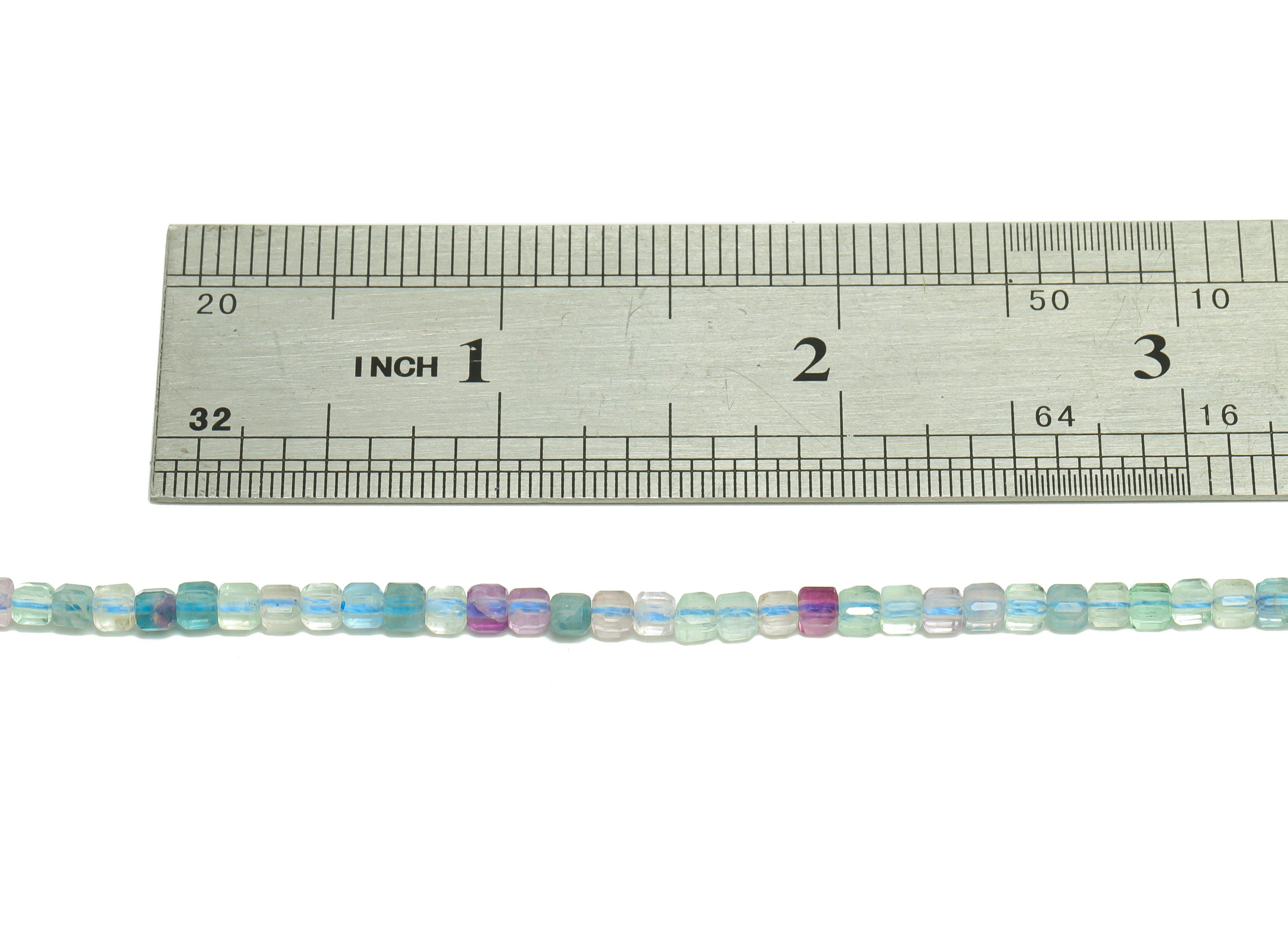 3mm Fluorite Cube Beads - Stone Crystal - Gemstone Blue Fluorite Beads - 15.5 &quot;/ Strand Faceted Cube Beads - Natural Stone Beads - NS2025 - DOMEDBAZAAR