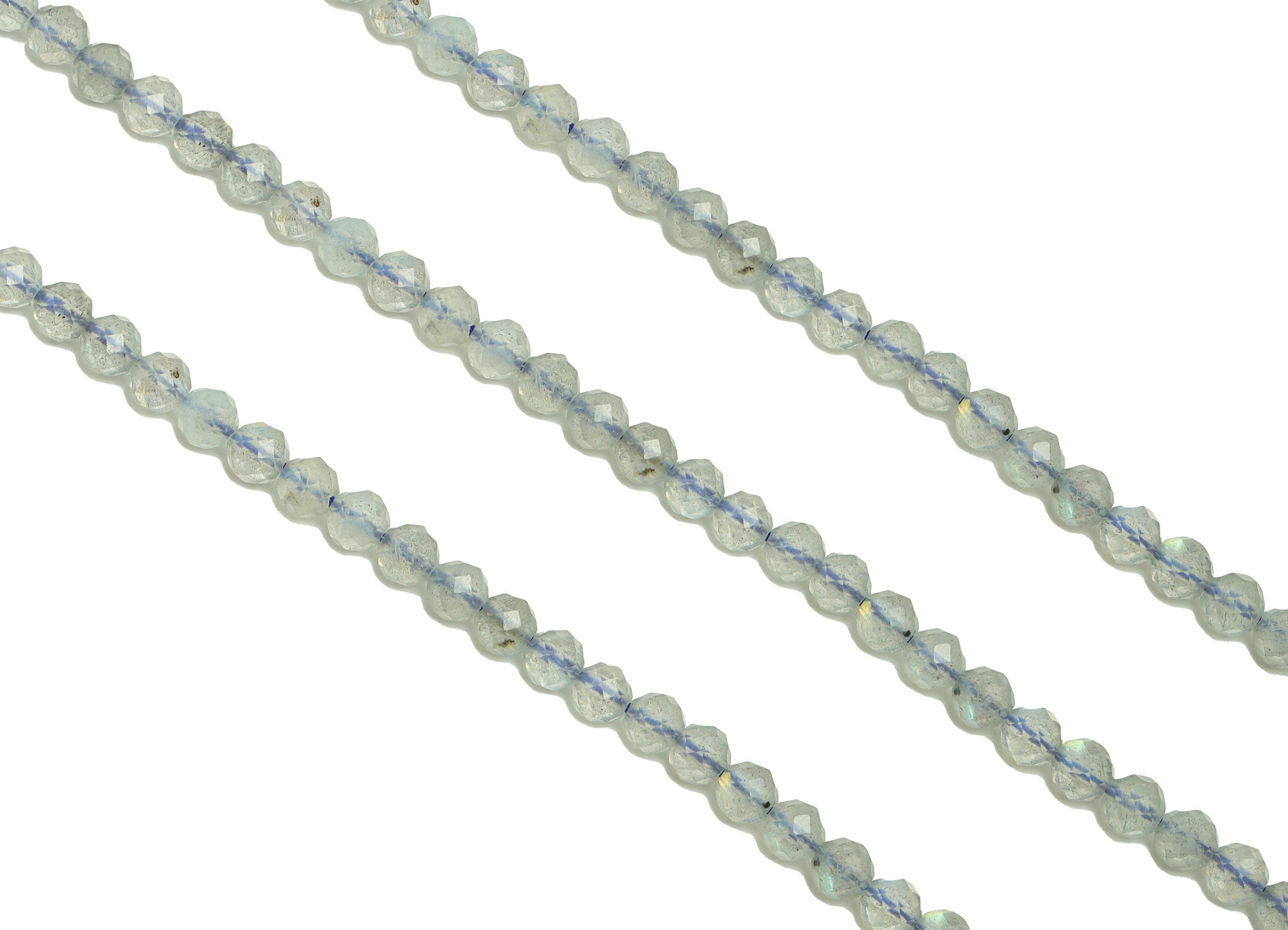 4mm Labradorite Round Beads - Crystal Beads - Gemstone Labradorite Beads - 15.5 &quot;/ Strand Faceted Round Beads - Natural Beads - NS2040 - DOMEDBAZAAR