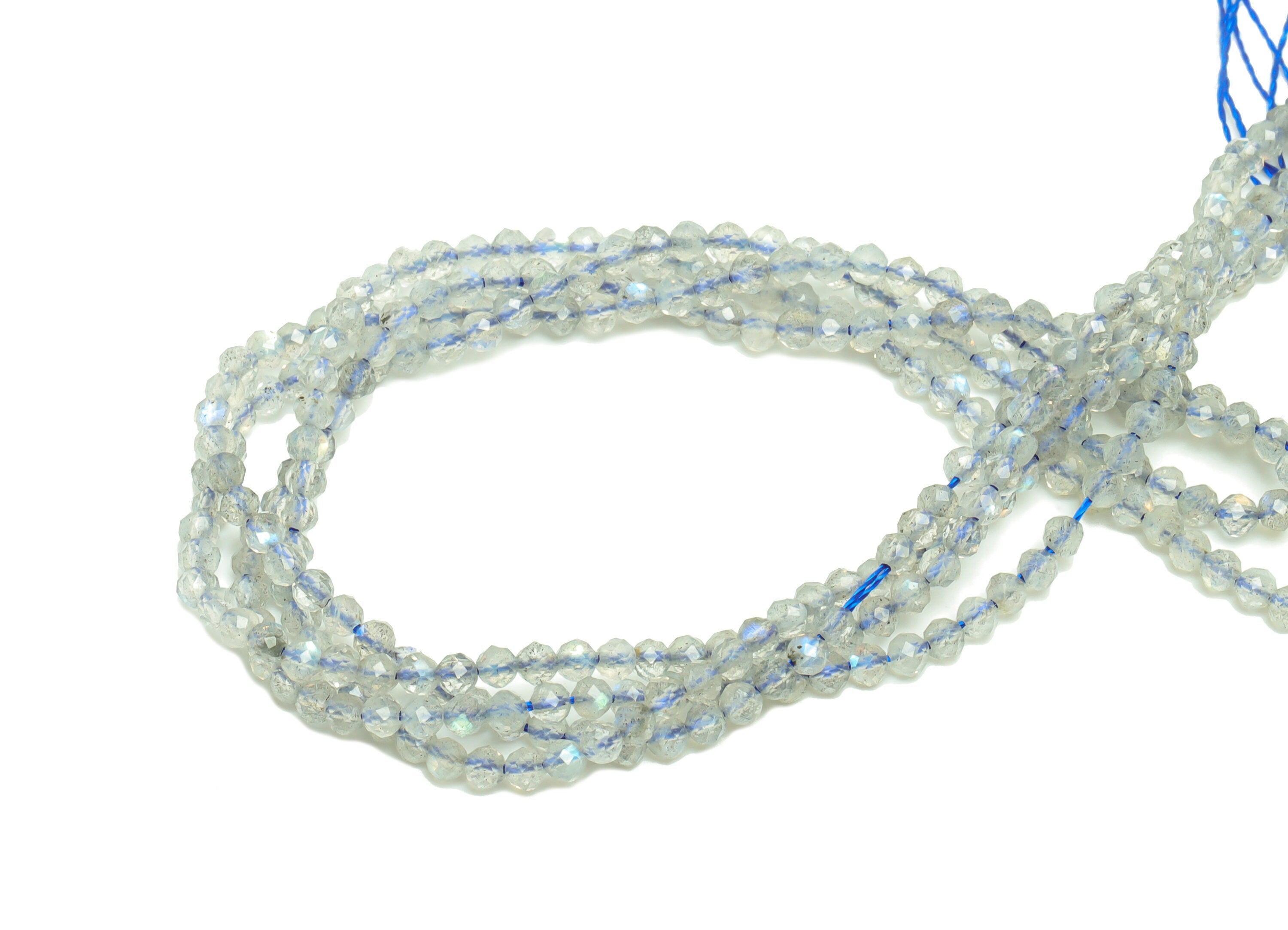 2.5mm Labradorite Round Beads - Crystal Beads - Gemstone Labradorite Beads - 15.5 &quot;/ Strand Faceted Round Beads - Natural Bead- NS2072 - DOMEDBAZAAR