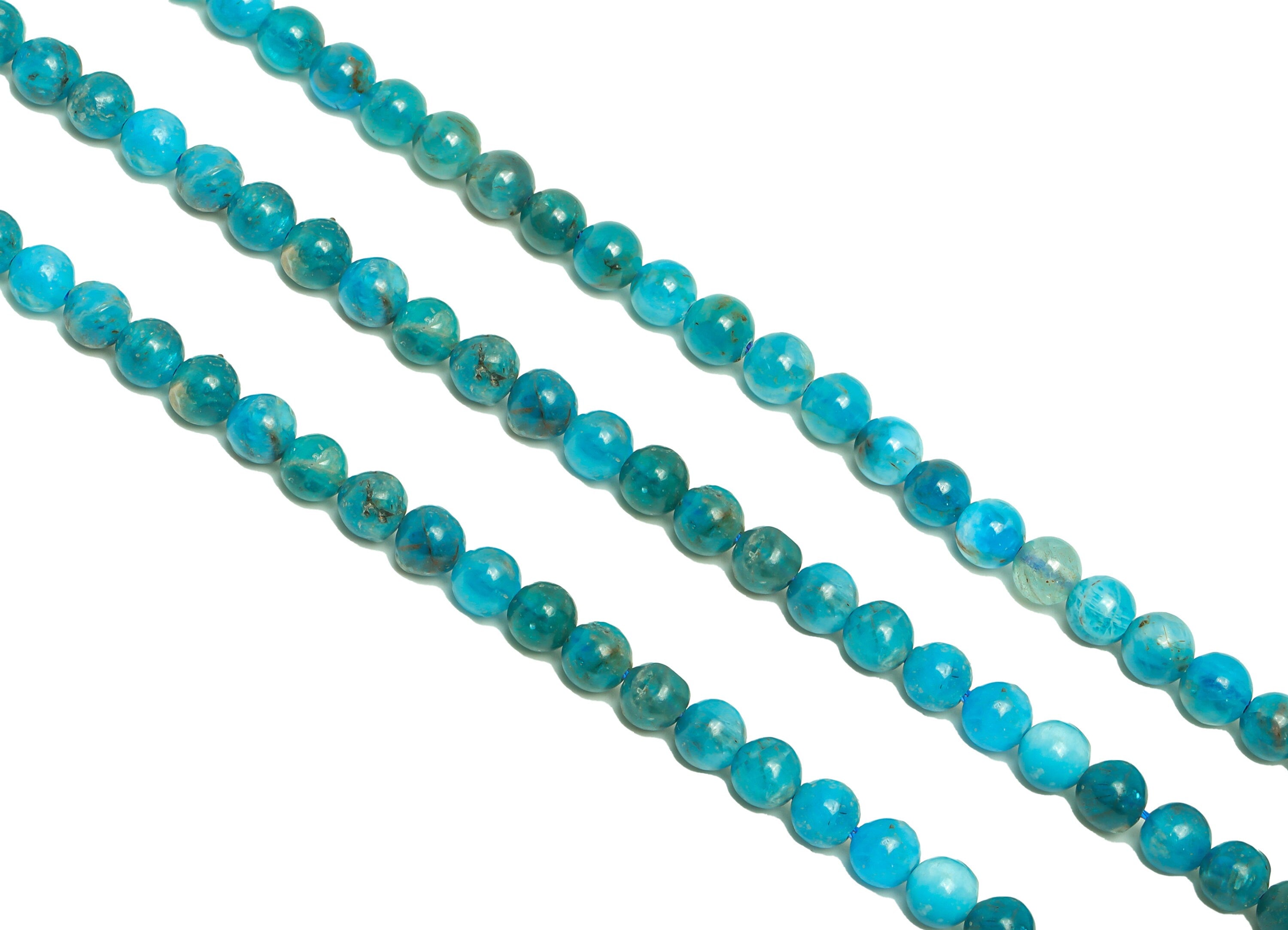 4mm Apatite Round Beads - Crystal Beads - Gemstone Apatite Beads - 15.5 &quot;/ Strand Round Beads - Natural Crystal Beads - NS2060 - DOMEDBAZAAR