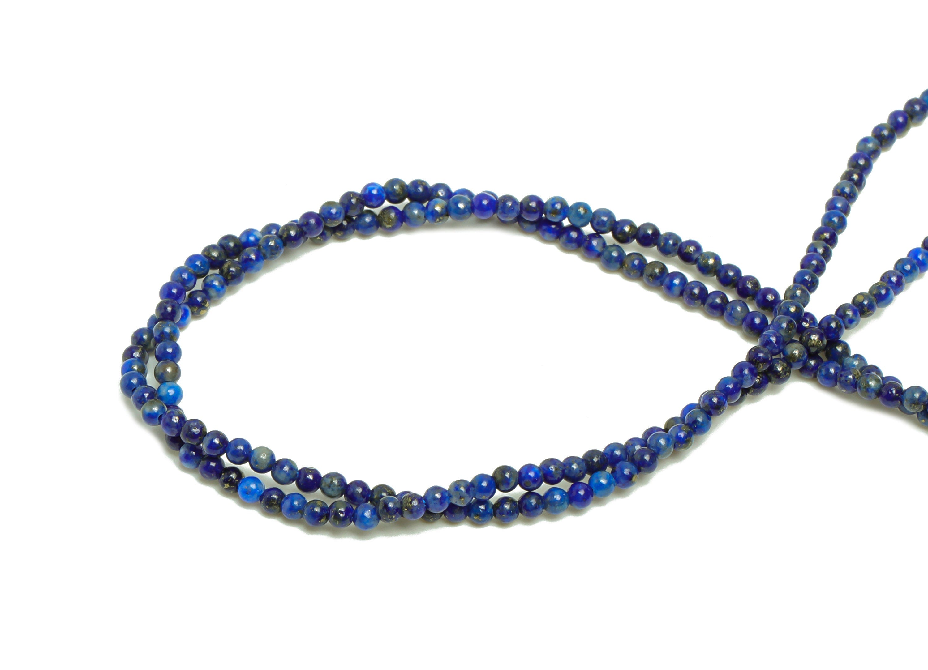 2mm Lapis lazuli Round Beads - Beads Crystal - Gemstone Lapis lazuli Beads - 15.5 &quot;/ Strand Round Beads - Natural Crystal Bead- NS2047 - DOMEDBAZAAR