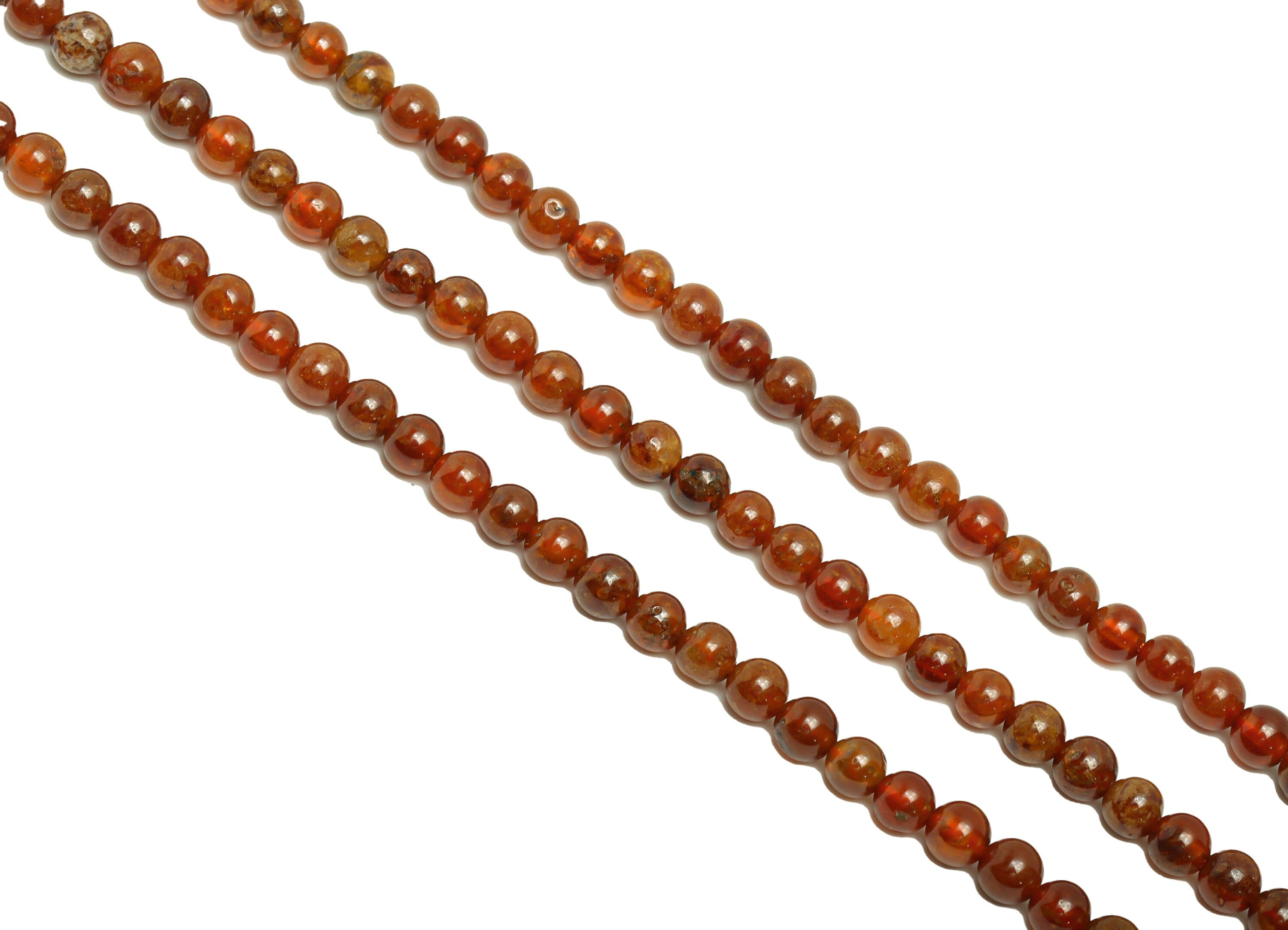 4mm Mozambique Garnet Round Beads - Beads Crystal - Gemstone Mozambique Garnet Beads - 15.5 &quot;/ Strand Beads - Natural Crystal Beads - NS2063 - DOMEDBAZAAR