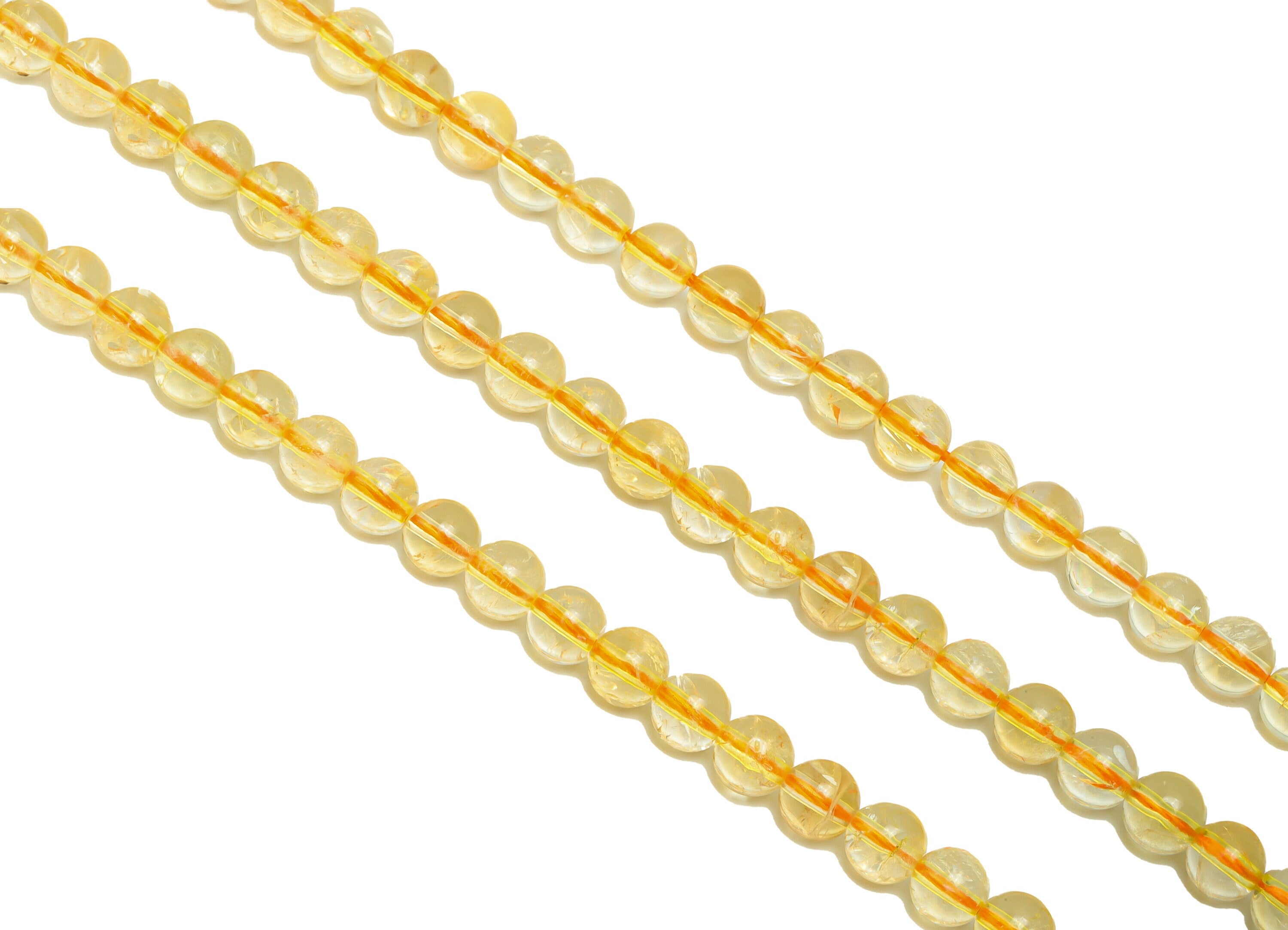 6mm Brazil Citrine Round Beads - Beads Crystal - Gemstone Brazil Citrine Beads - 15.5 &quot;/ Strand Beads - Natural Crystal Beads - NS2062 - DOMEDBAZAAR