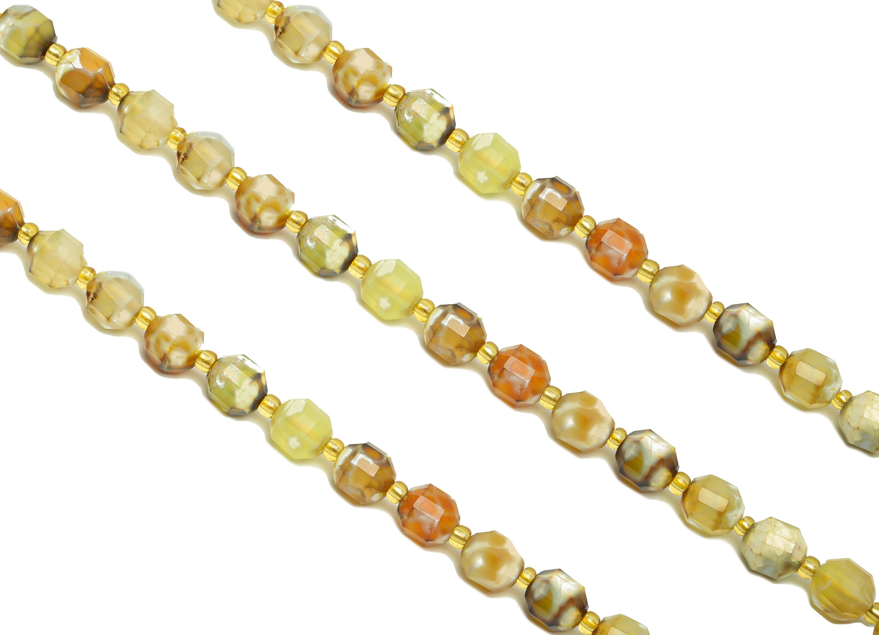 7mm Yellow Opal Oval Beads - Crystal Beads - Gemstone Yellow Opal Beads - 15.5 &quot;/ Strand Faceted Oval Beads - Natural Crystal Bead - NS2089 - DOMEDBAZAAR