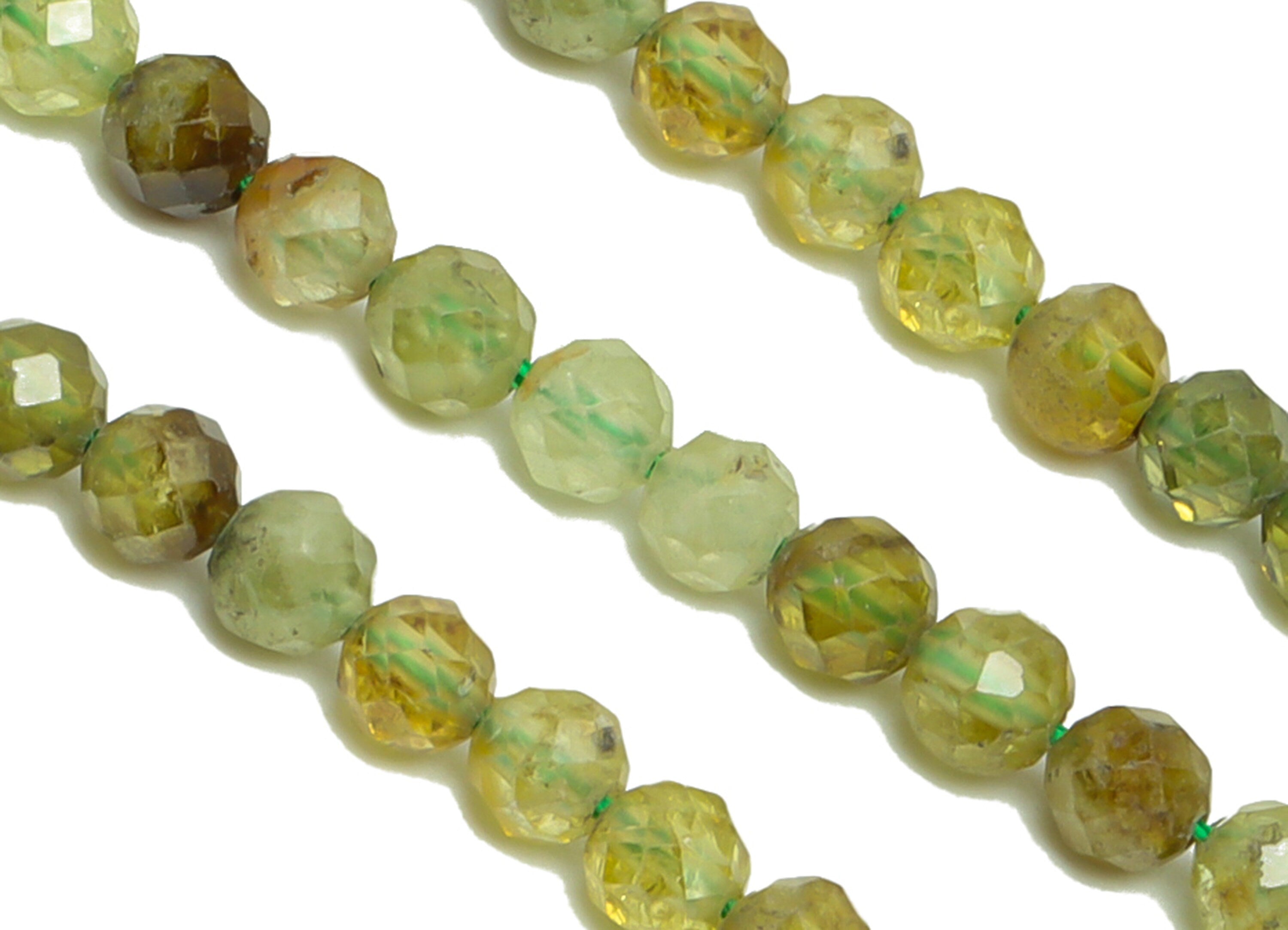 3.5mm Green Garnet Round Beads - Natural Beads Crystal - Gemstone Green Garnet Beads - 15.5 &quot;/ Strand Faceted Round Beads - NS2053 - DOMEDBAZAAR
