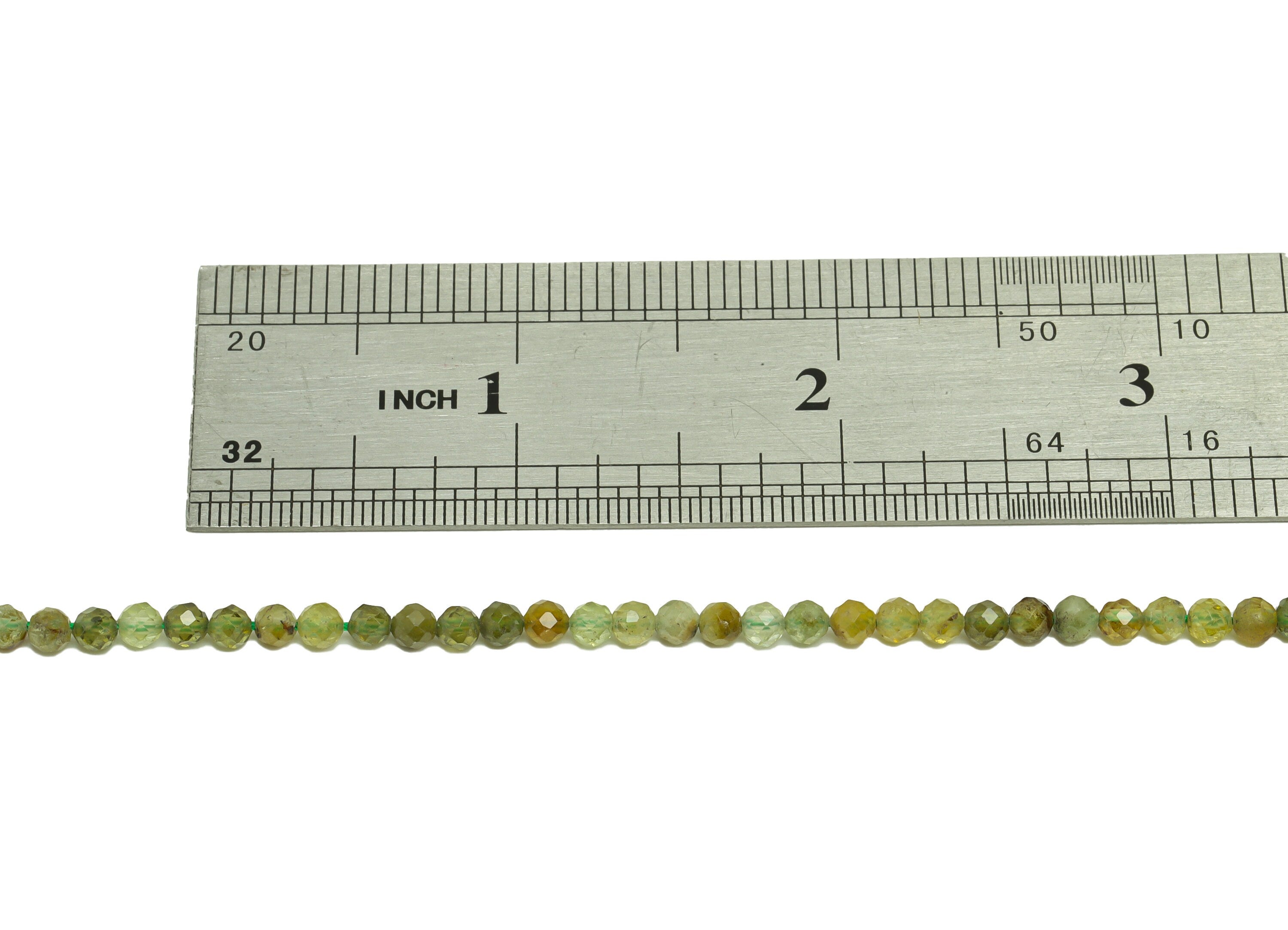 3.5mm Green Garnet Round Beads - Natural Beads Crystal - Gemstone Green Garnet Beads - 15.5 &quot;/ Strand Faceted Round Beads - NS2053 - DOMEDBAZAAR