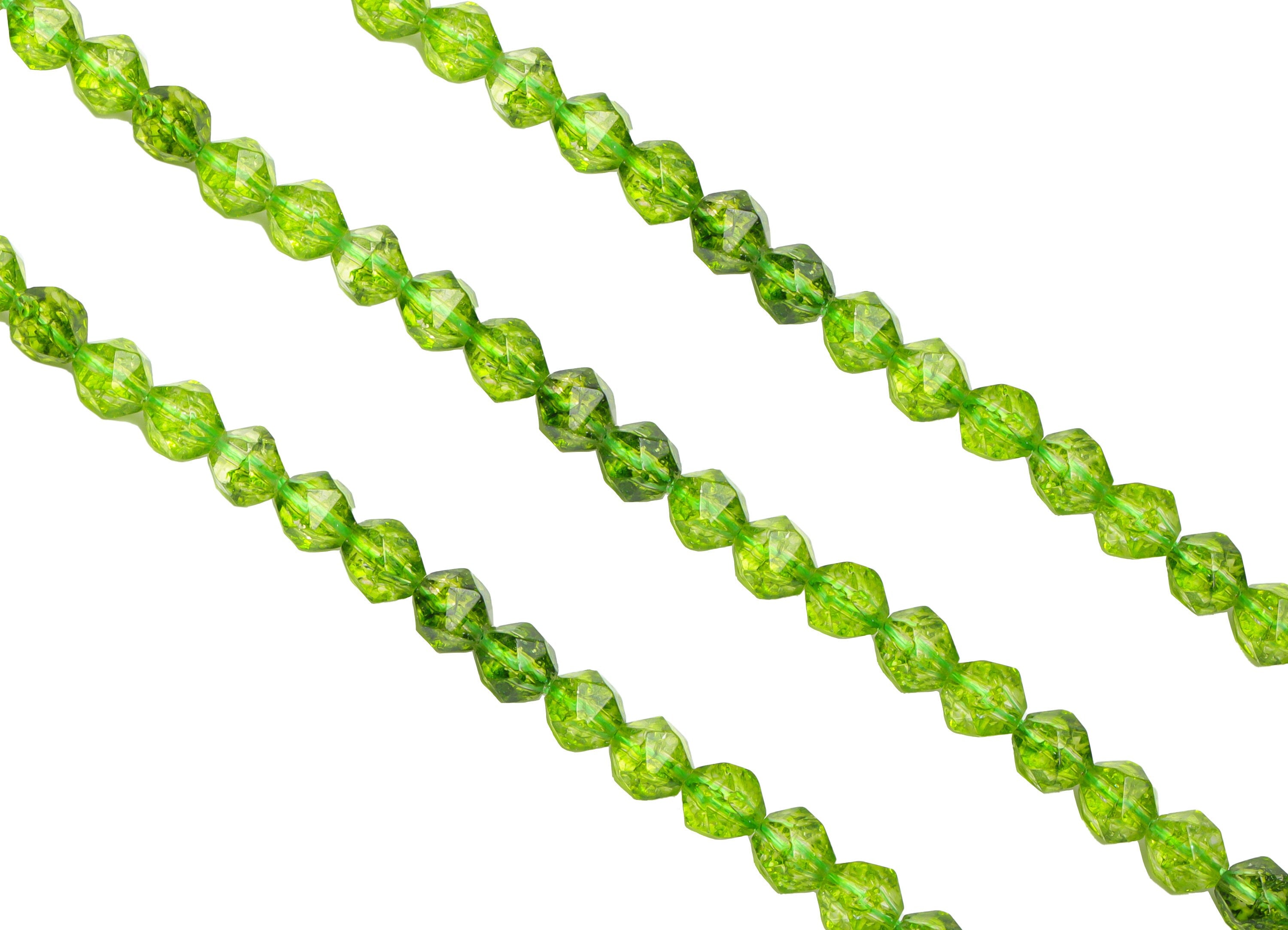 6mm Green Peridot Round Beads - Natural Stone Beads - Gemstone Green Prehnite - 15.5 &quot;/ Strand Faceted Bicone Beads - Crystal Beads - NS2036 - DOMEDBAZAAR