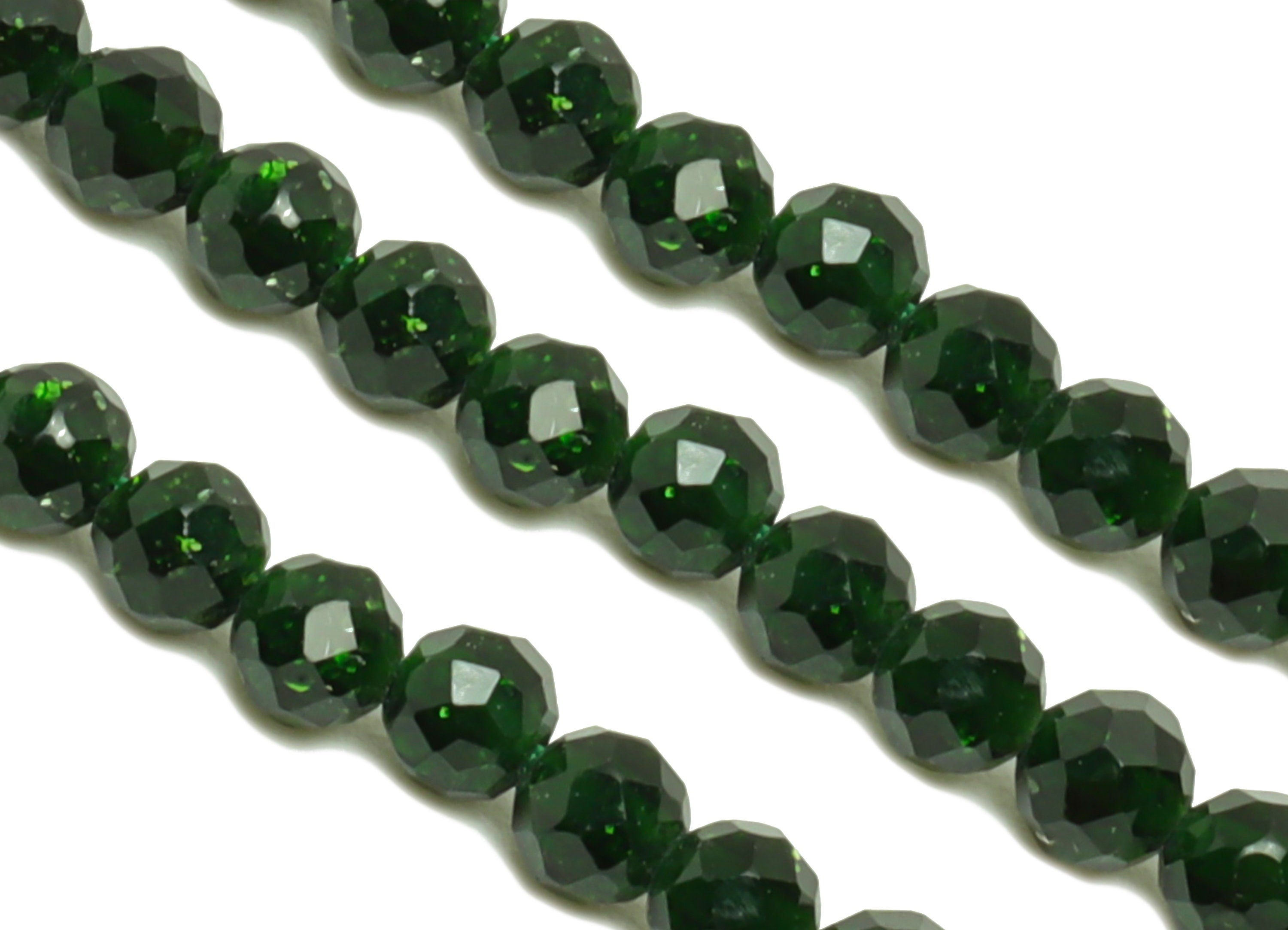 3mm Green Emerald Round Beads - Natural Stone Beads - Gemstone Green Emerald - 15.5 &quot;/ Strand Faceted Round Beads - Crystal Beads - NS2083 - DOMEDBAZAAR