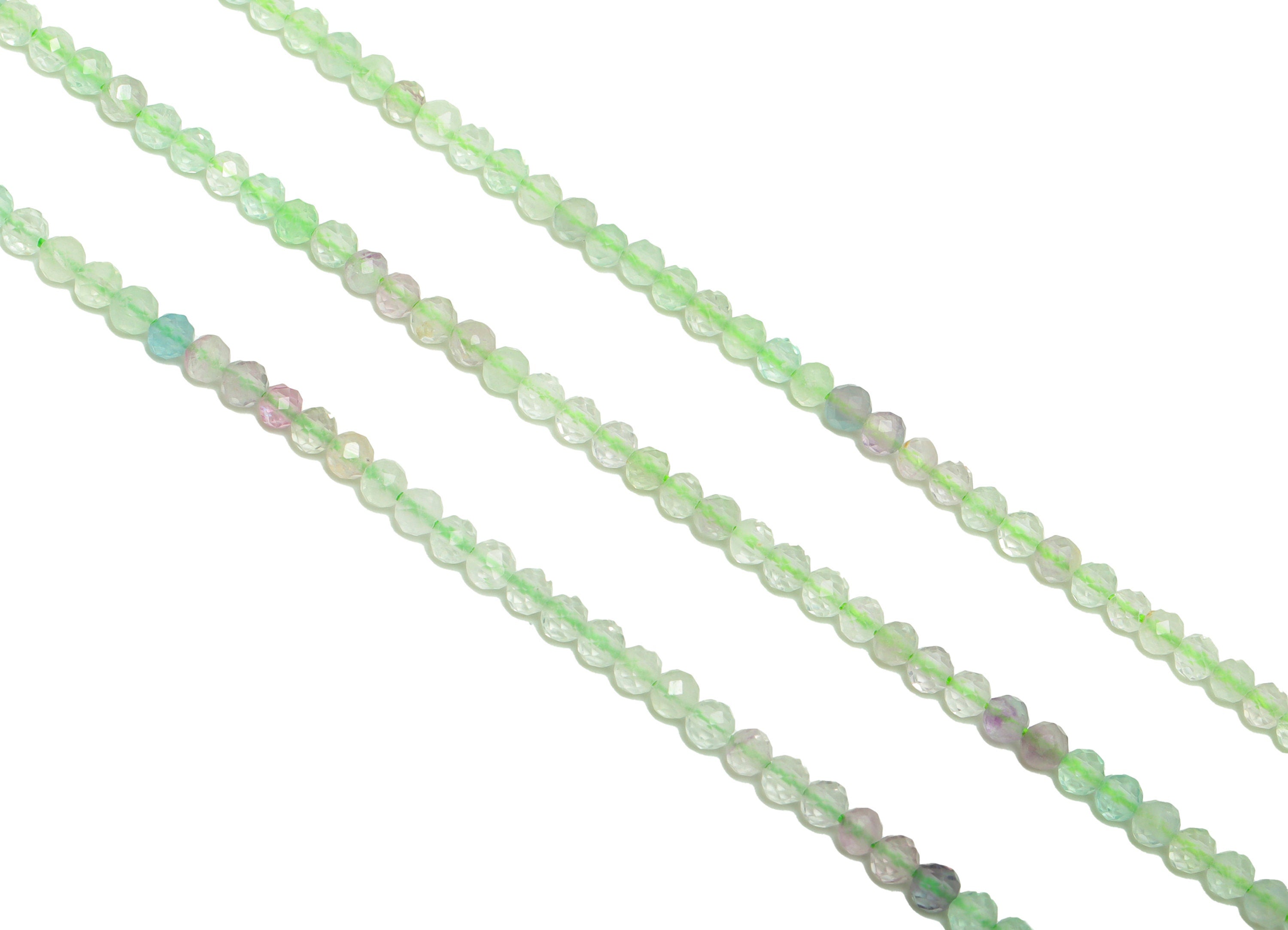 2.8mm Green Fluorite Round Beads - Natural Stone Beads - Gemstone Green Fluorite - 15.5 &quot;/ Strand Faceted Round Beads - Crystal Beads-NS2056 - DOMEDBAZAAR