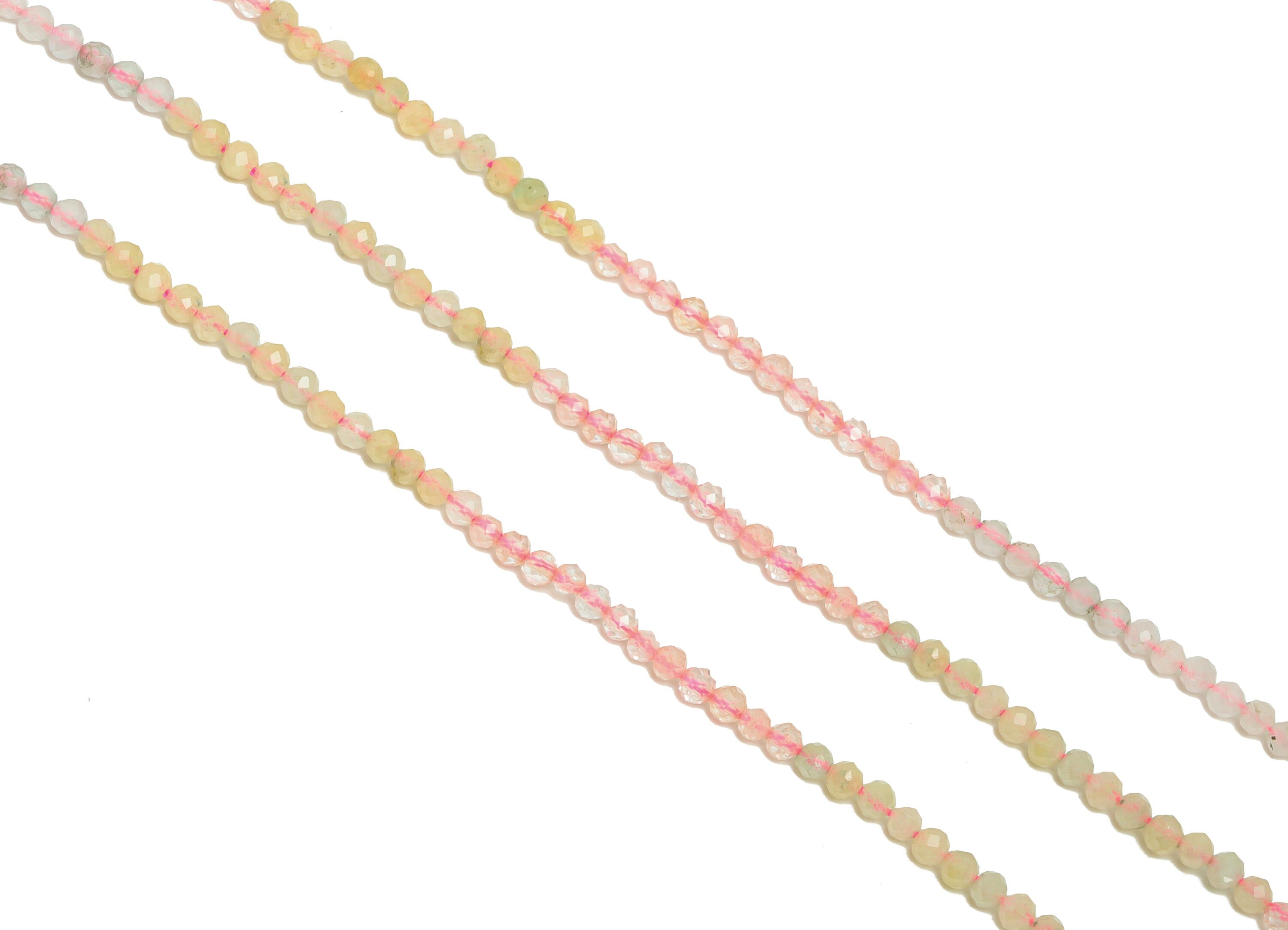 3.45mm Morganite Round Beads - Crystal Beads - Gemstone Morganite Beads - 15.5 &quot;/ Strand Faceted Round Beads - Morganite Beads - NS2067 - DOMEDBAZAAR