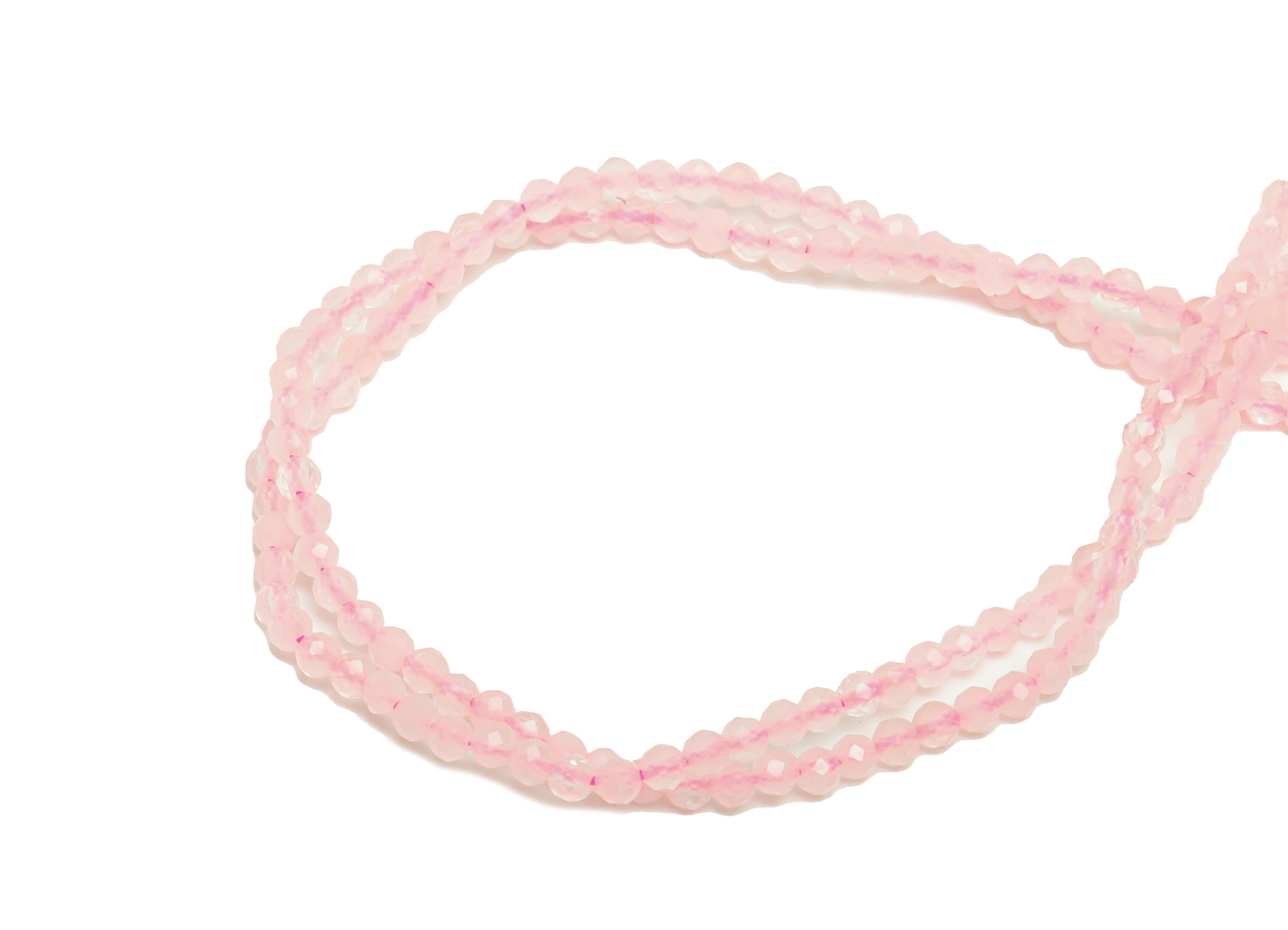 2.5mm Rose Quartz Round Beads - Crystal Beads - Gemstone Rose Quartz Beads - 15.5 &quot;/ Strand Faceted Round Beads - Rose Quartz Beads - NS2051 - DOMEDBAZAAR