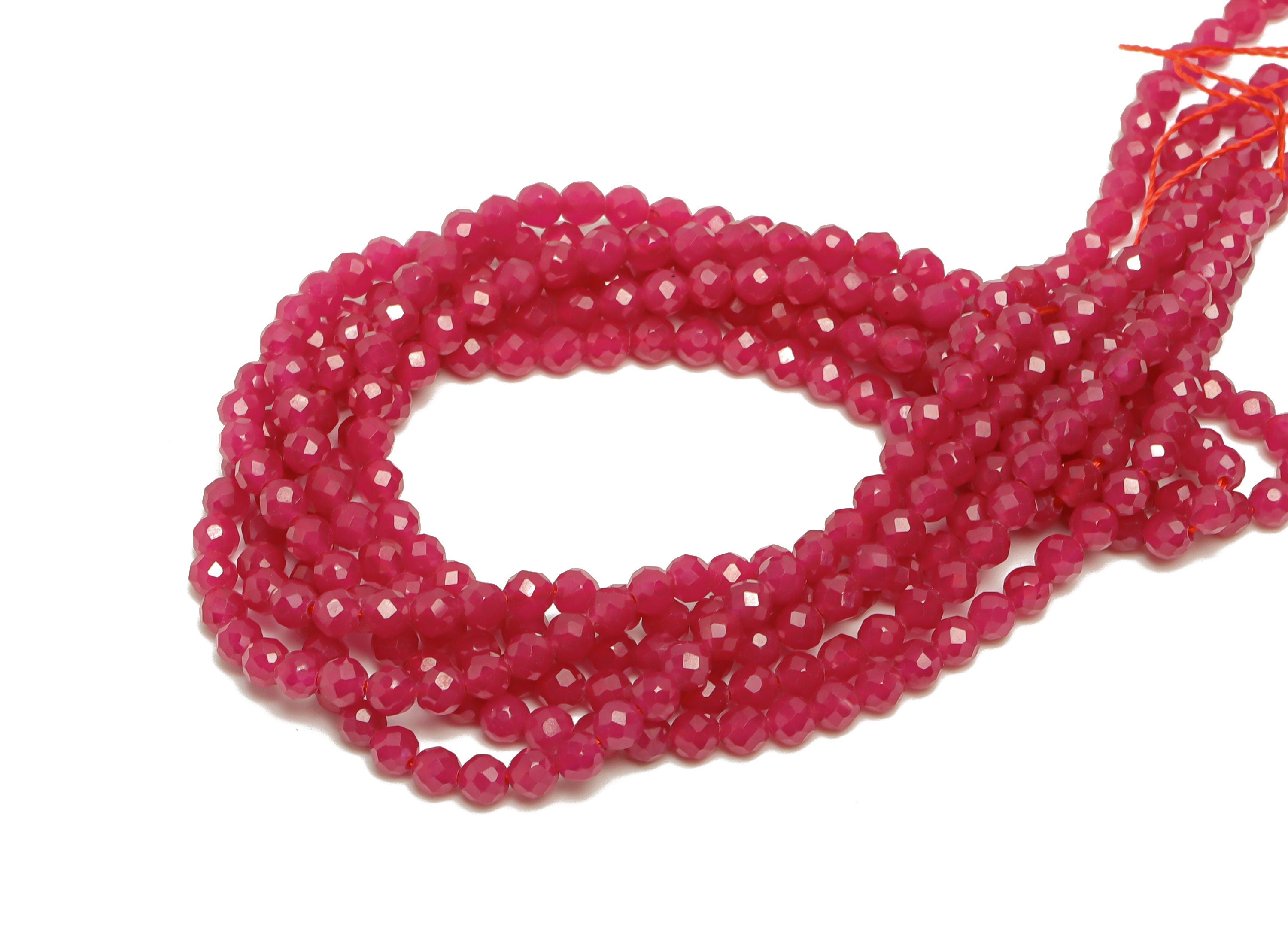 3mm Red Corundum Round Beads - Crystal Beads - Gemstone Red Corundum Beads - 15.5 &quot;/ Strand Faceted Round Beads - Corundum Bead- NS2052 - DOMEDBAZAAR
