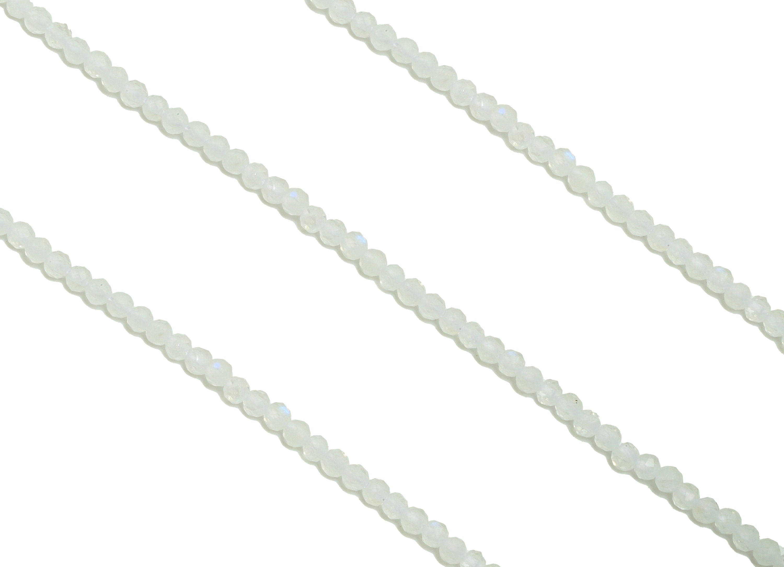 2mm Moonstone Round Beads - Natural Stone Beads - Gemstone Moonstone Beads - 15.5 &quot;/ Strand Faceted Round Beads - Crystal Beads- NS2043 - DOMEDBAZAAR