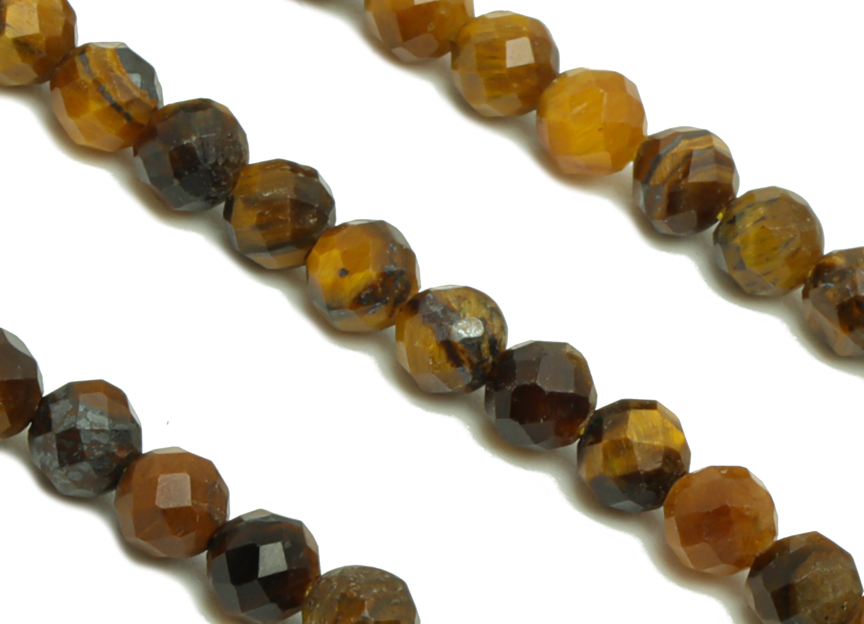3.3mm Tiger Eye Round Beads - Natural Beads Crystal - Gemstone Tiger Eye Beads - 15.5 &quot;/ Strand Faceted Round Beads - Crystal Bead- NS2069 - DOMEDBAZAAR