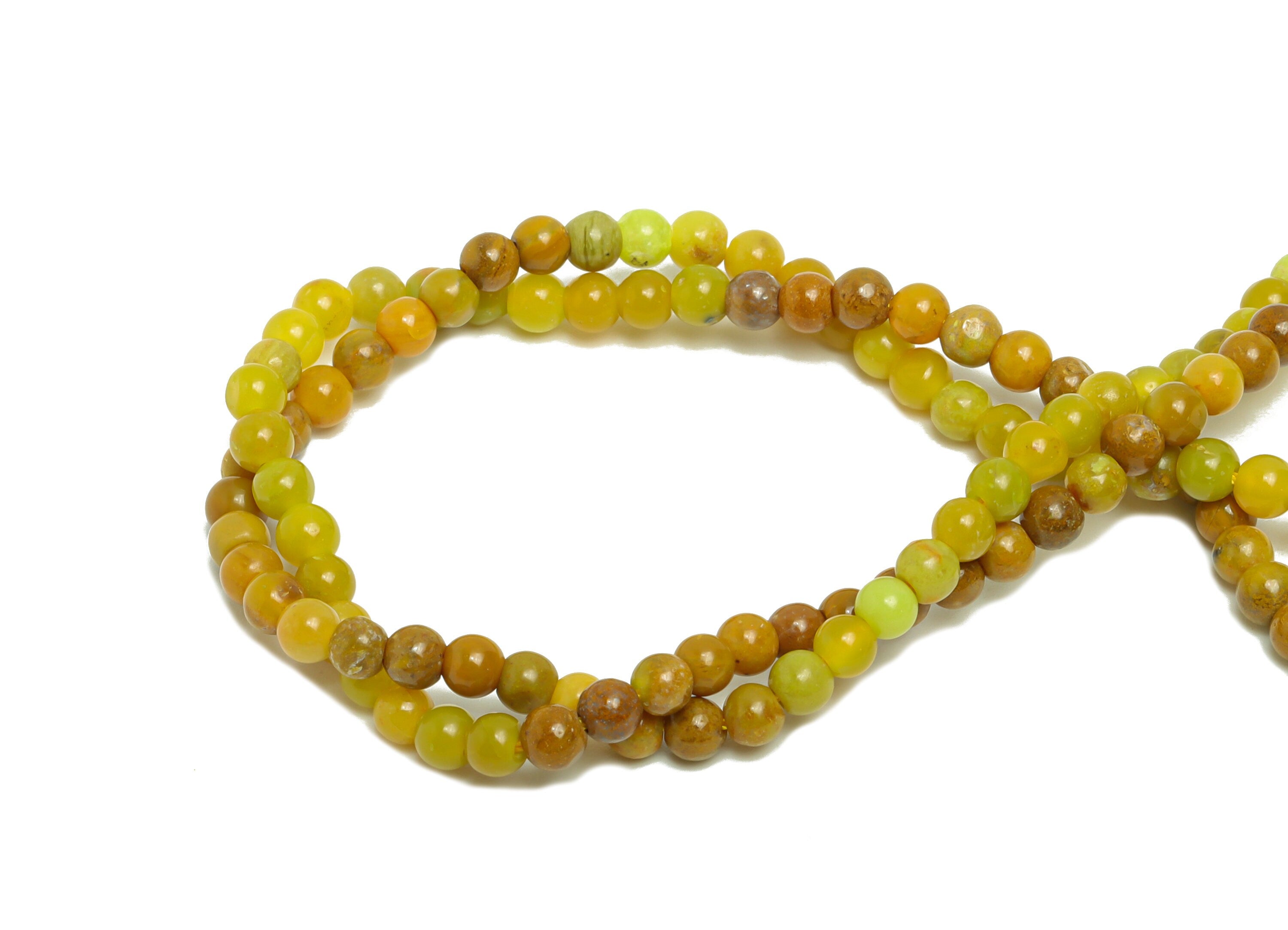 3.5mm Yellow Opal Round Beads - Natural Beads Crystal - Gemstone Yellow Opal Beads - 15.5 &quot;/ Strand Round Beads - Crystal Bead- NS2033 - DOMEDBAZAAR
