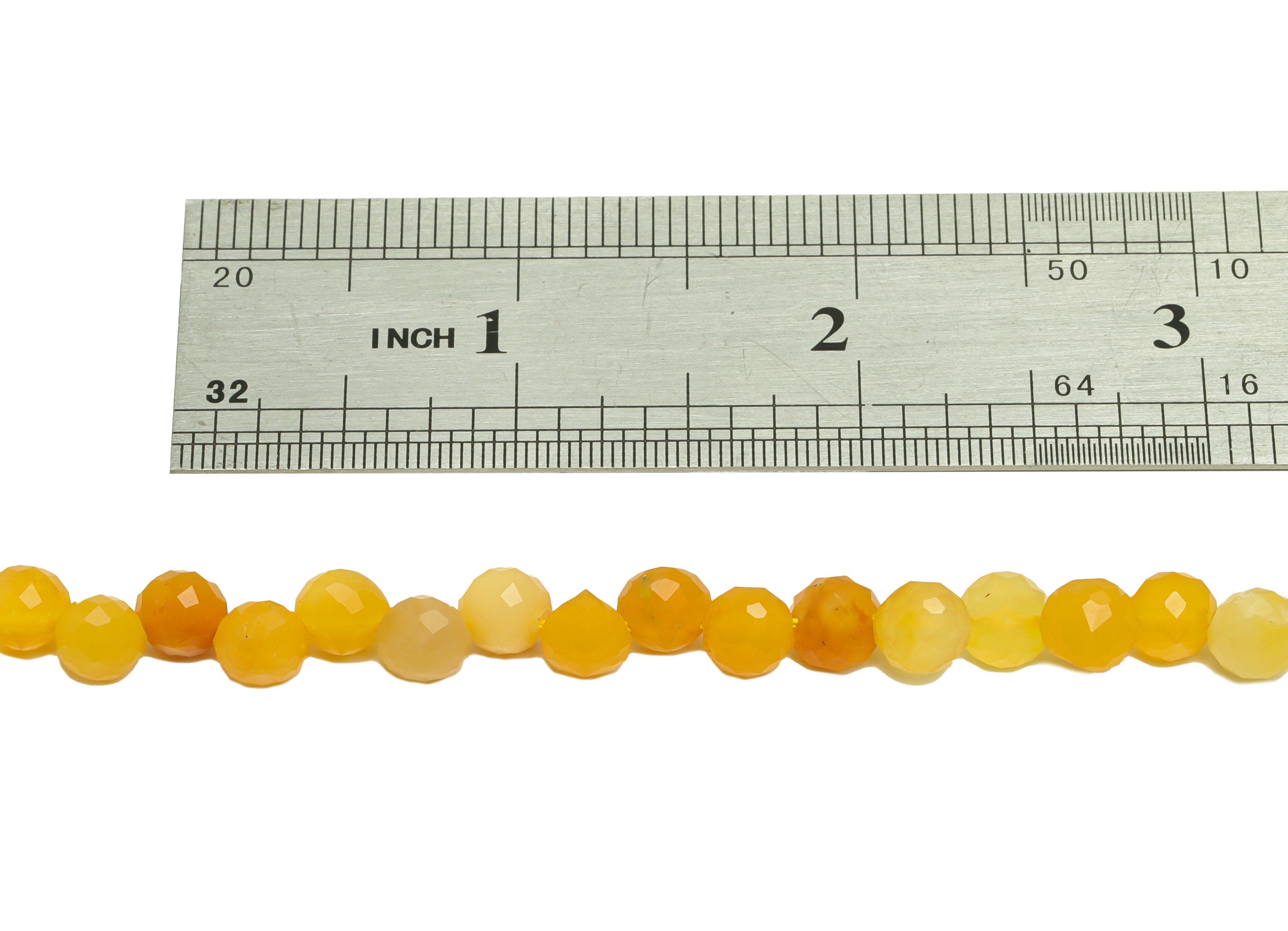 6.3mm Yellow Jade Round Beads - Natural Beads Crystal - Gemstone Yellow Jade Beads - 15.5 &quot;/ Strand Round Faceted Bead - Crystal Bead-NS2073 - DOMEDBAZAAR