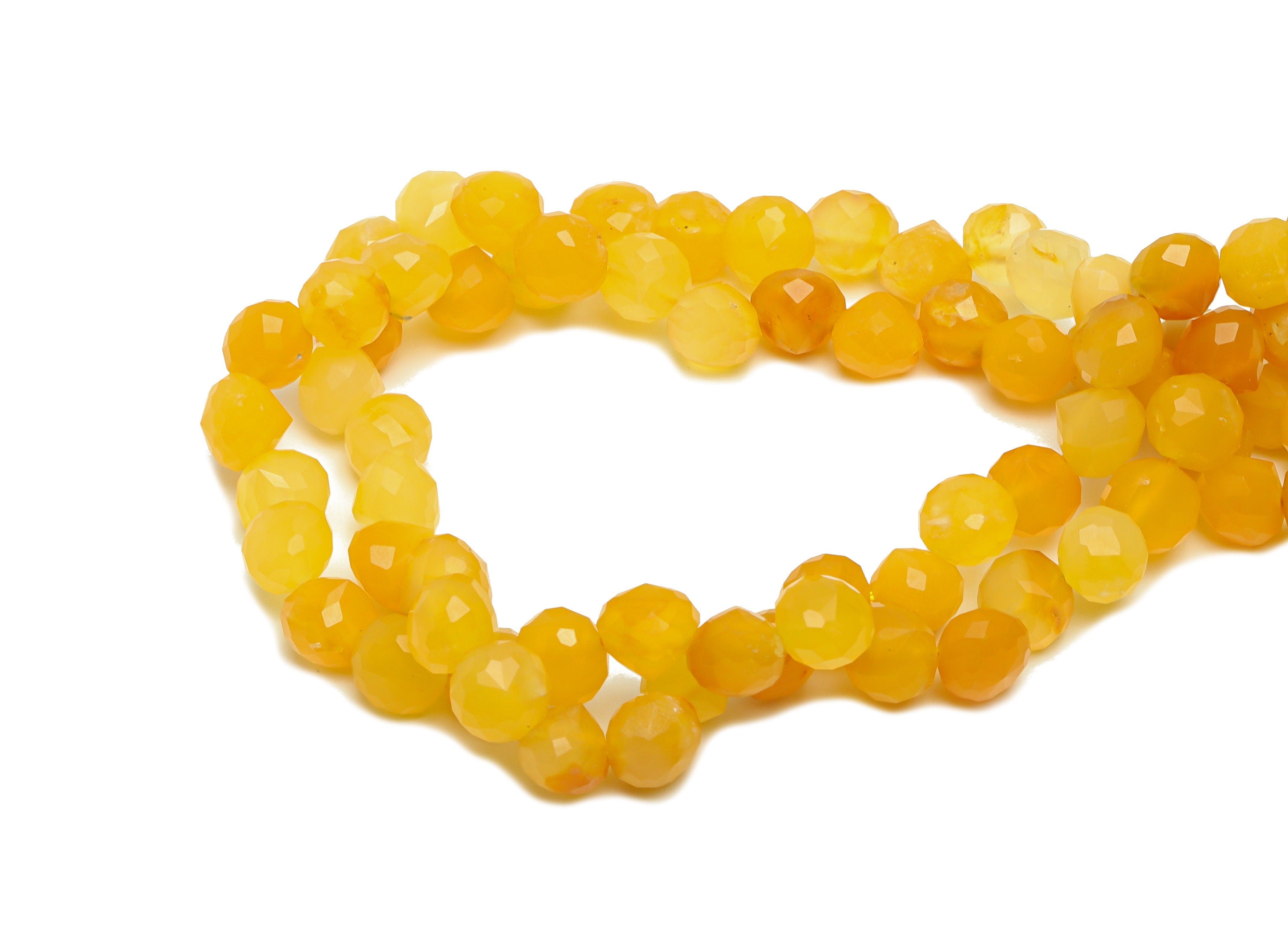 6.3mm Yellow Jade Round Beads - Natural Beads Crystal - Gemstone Yellow Jade Beads - 15.5 &quot;/ Strand Round Faceted Bead - Crystal Bead-NS2073 - DOMEDBAZAAR