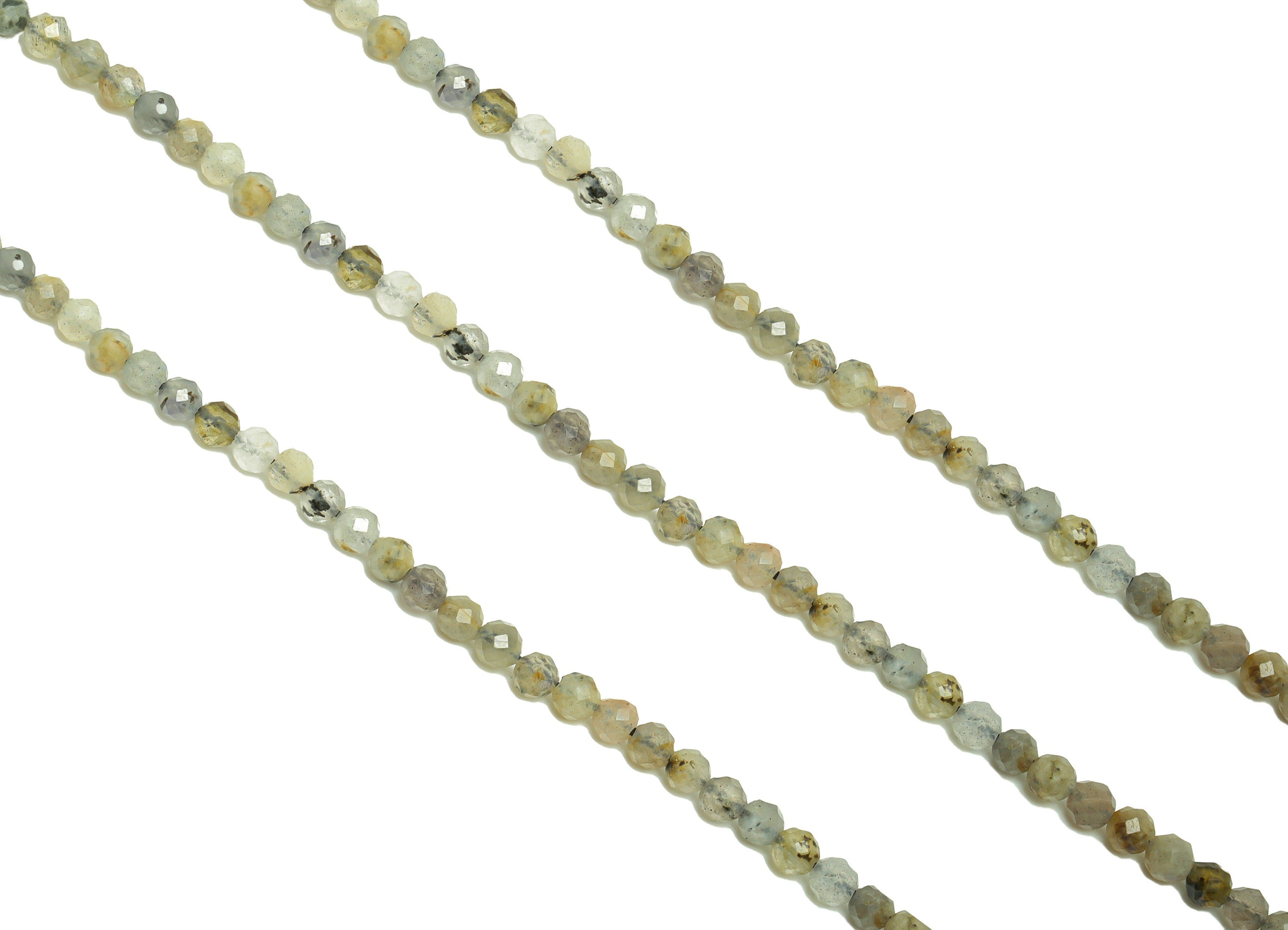 3mm Labradorite Round Beads - Natural Beads Crystal - Gemstone Labradorite Beads - 15.5 &quot;/ Strand Round Faceted Beads - Crystal Bead- NS2080 - DOMEDBAZAAR