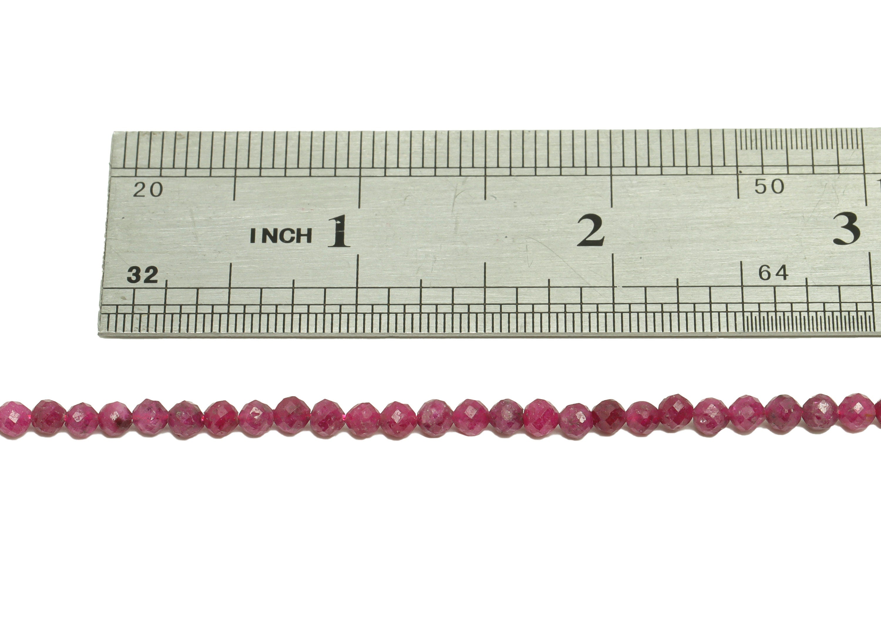 3.5mm Ruby Round Beads - Gemstone Purple Ruby Beads - 15.5 &quot;/ Strand Faceted Round Beads - Natural Stone Crystal - NS2038 - DOMEDBAZAAR