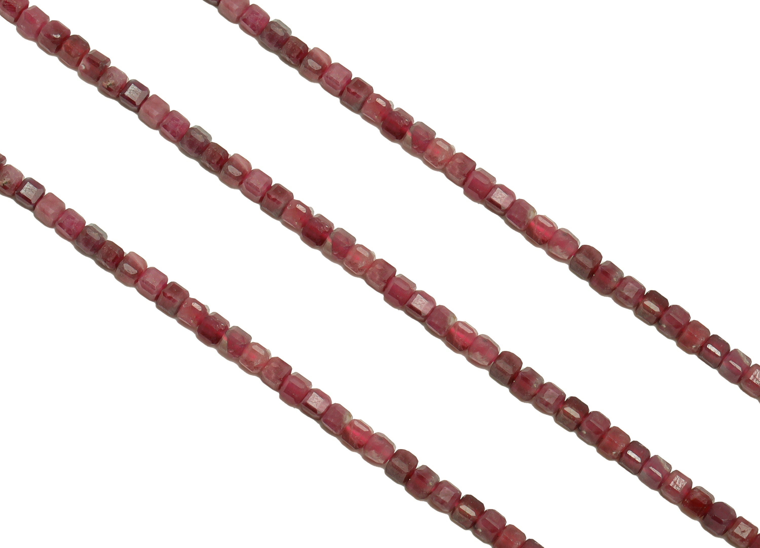 3mm Tourmaline Cube Beads - Natural Stone Crystal - Gemstone Purple Tourmaline Bead - 15.5 &quot;/ Strand Faceted Cube Beads - Stone Bead -NS2032 - DOMEDBAZAAR