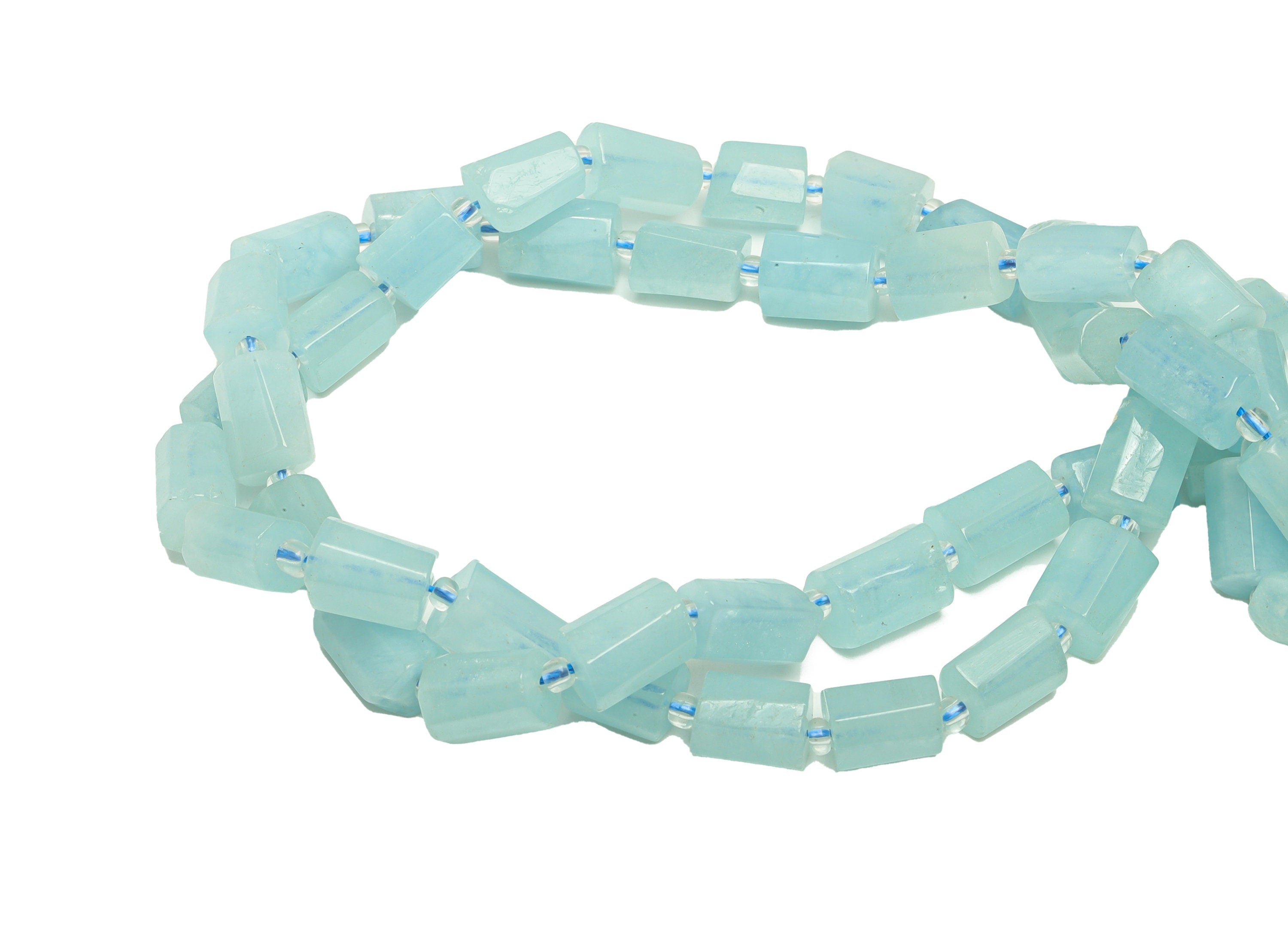 6*10mm Aquamarine Rectangle Beads - Bead Crystal - Blue Africa Aquamarine Beads - 15.5 &quot;/ Strand Cylinder Bead - Natural Crystal Bead-NS2059 - DOMEDBAZAAR