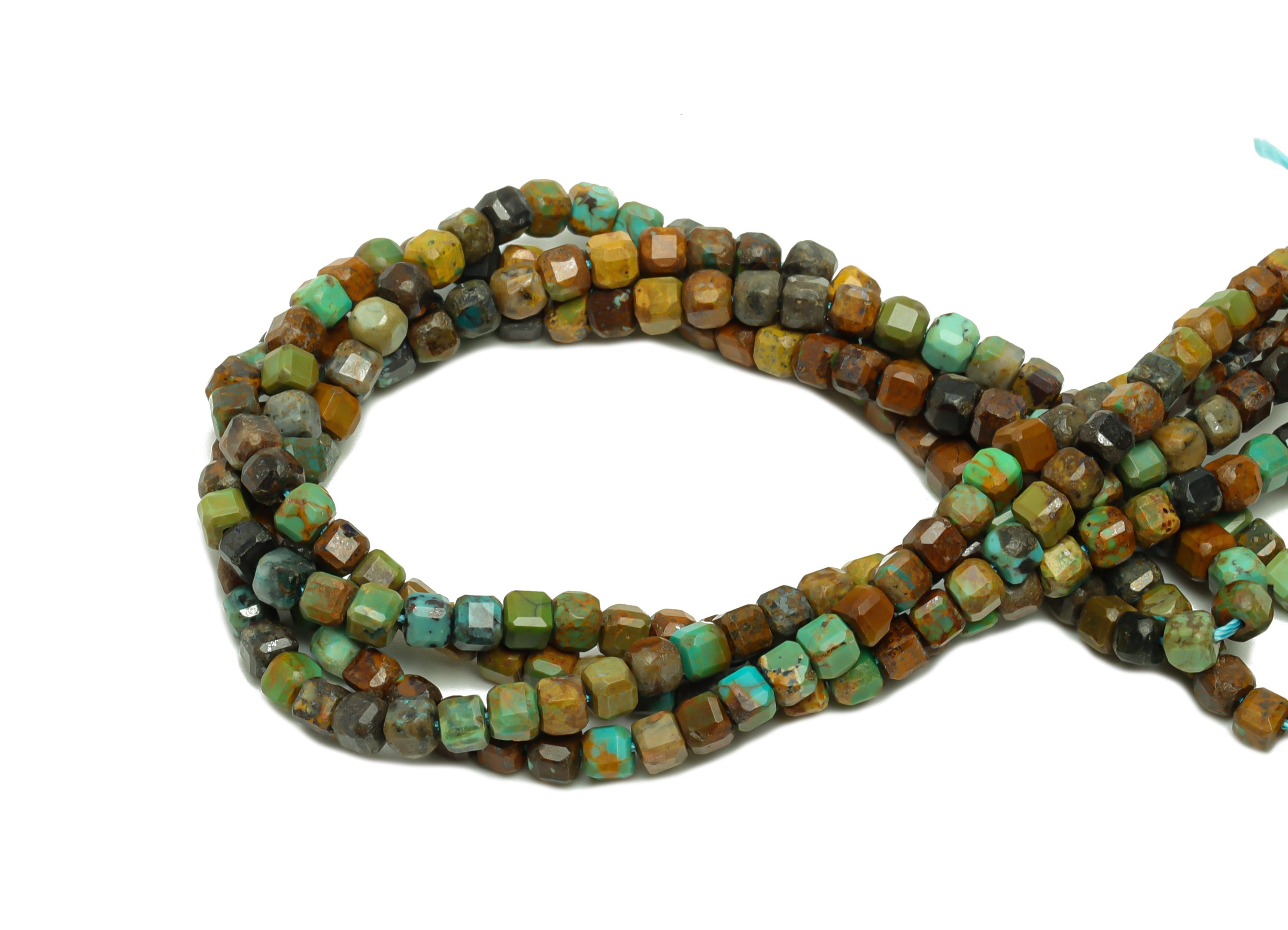 3mm Turquoise Cube Beads - Crystal Beads - Gemstone Turquoise Beads - 15.5 &quot;/ Strand Faceted Cube Beads - Natural Beads - NS2075 - DOMEDBAZAAR